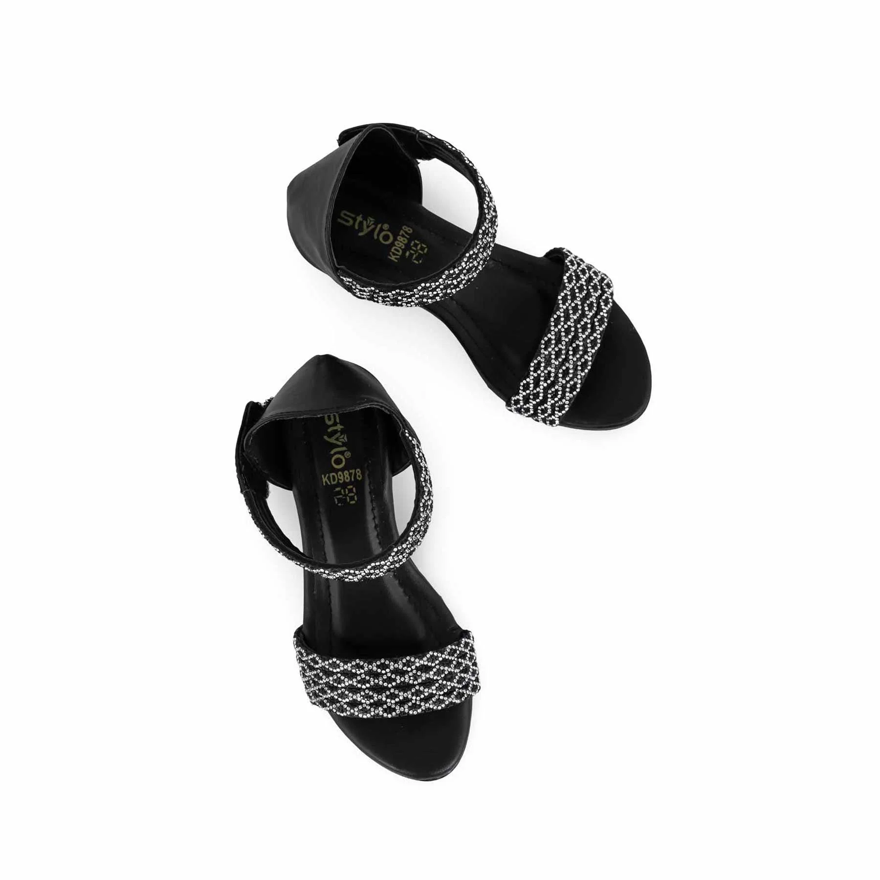 Girls Black Fancy Sandal KD9878 - Image 5