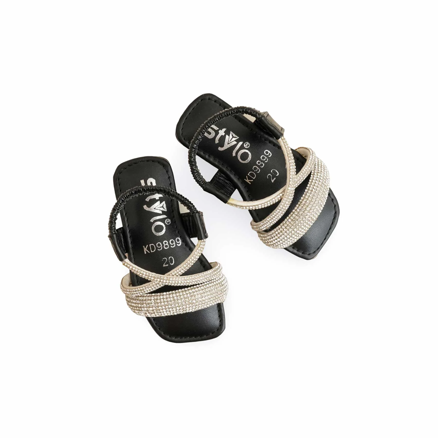 Girls Black Fancy Sandal KD9899 - Image 5