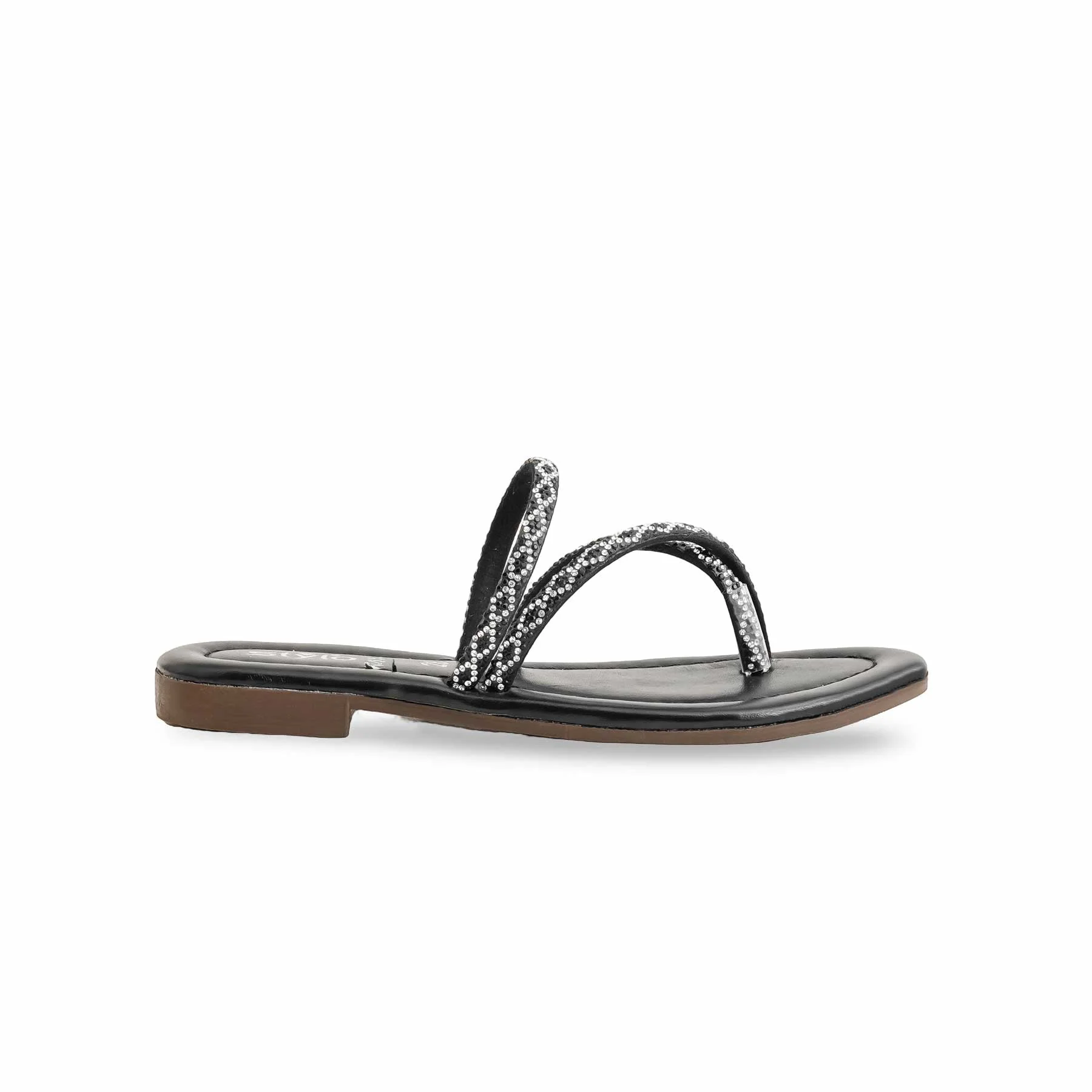 Girls Black Fancy Slipper KD5531 - Image 2