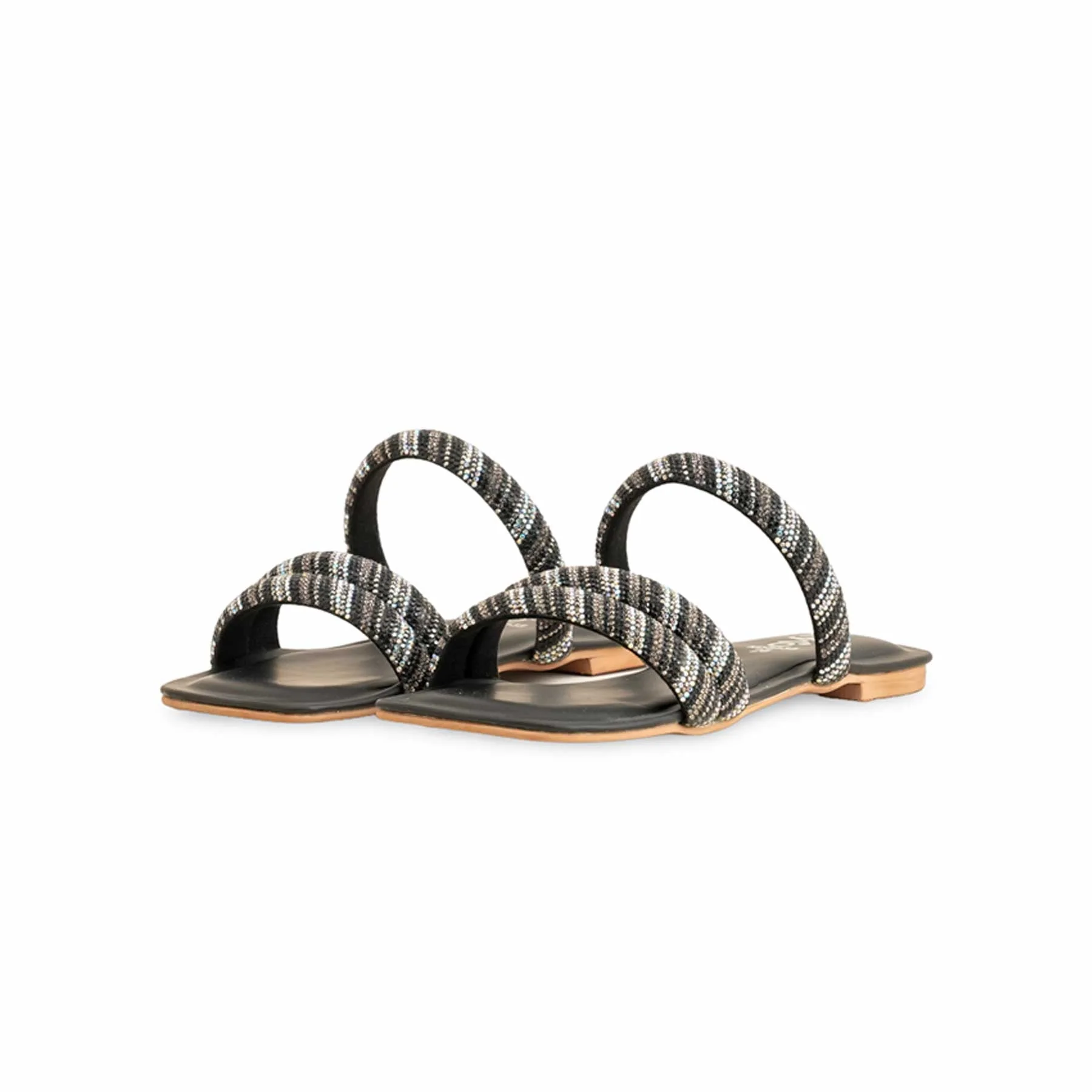 Girls Black Fancy Slipper KD5535 - Image 3
