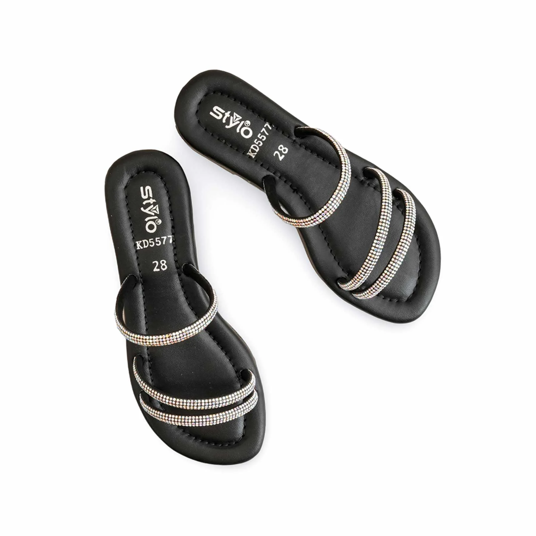 Girls Black Fancy Slipper KD5577 - Image 5