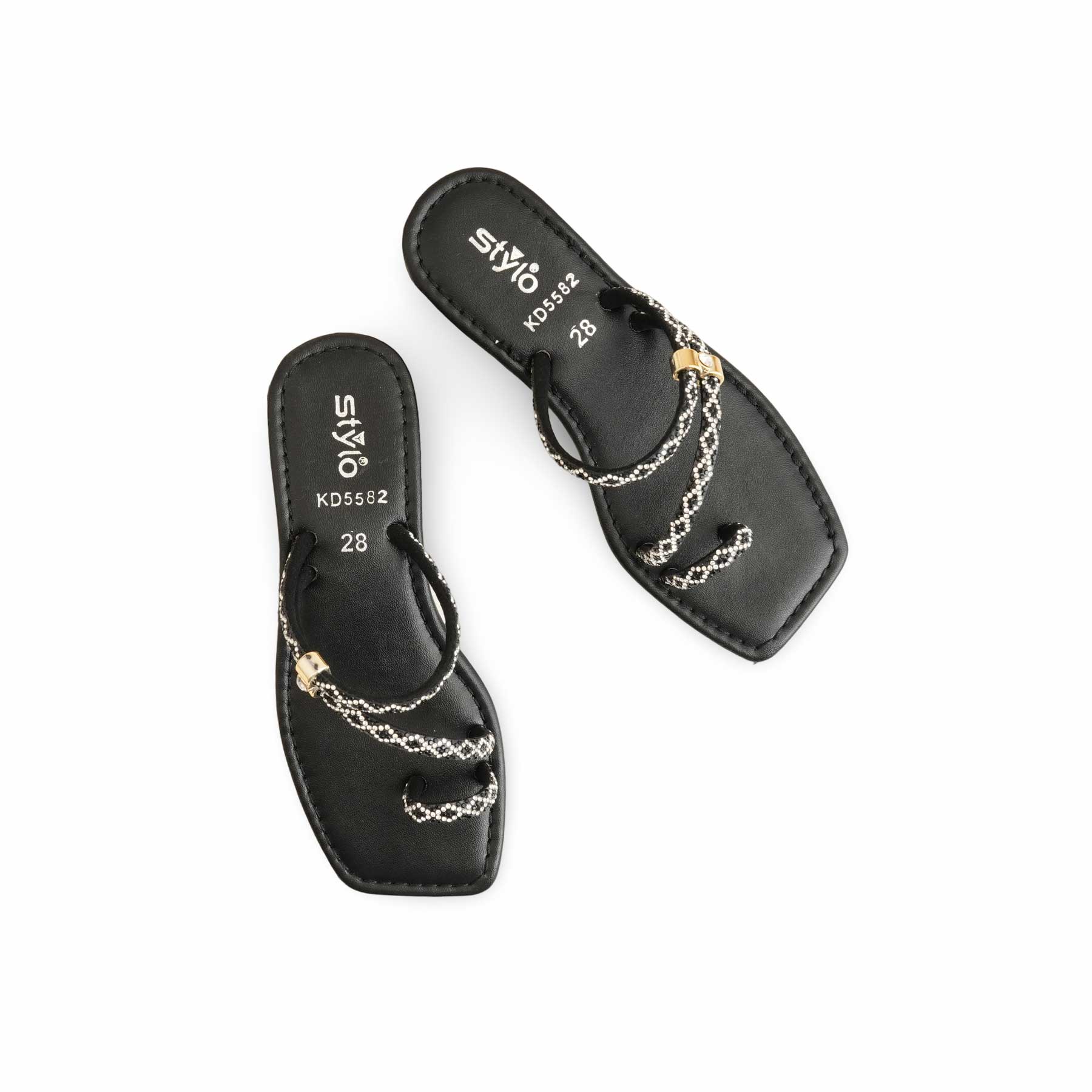 Girls Black Fancy Slipper KD5582 - Image 5