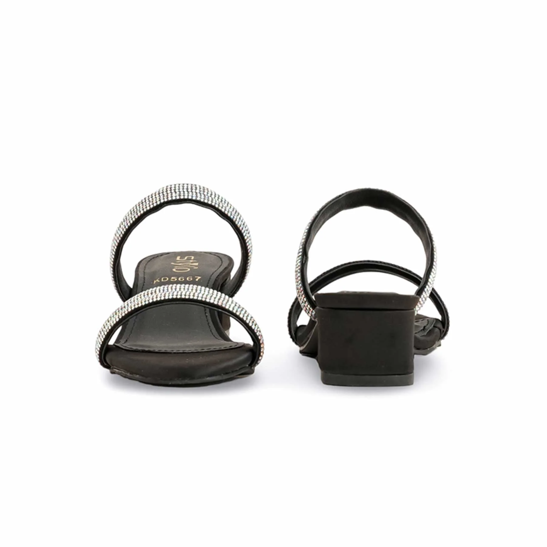 Girls Black Fancy Slipper KD5667 - Image 4