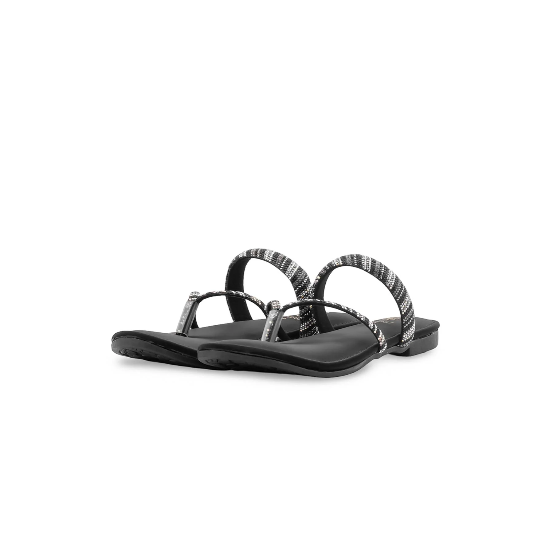 Girls Black Fancy Slipper KD5887 - Image 4