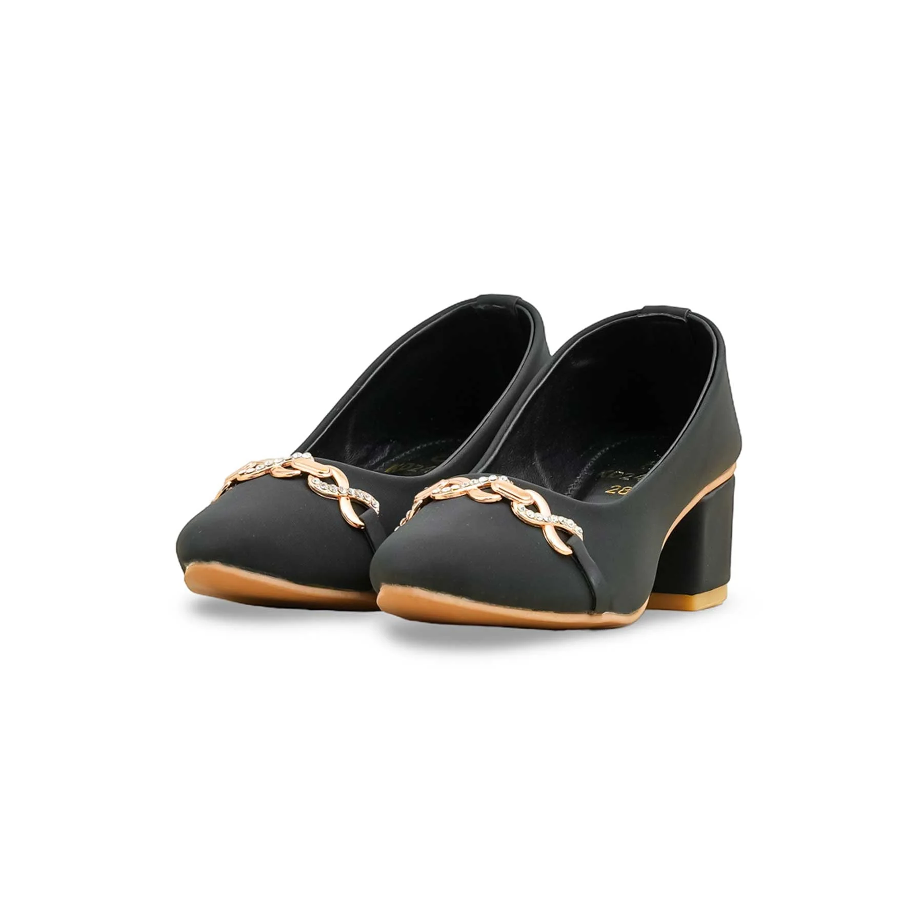 Girls Black Formal Pumps KD2490 - Image 3