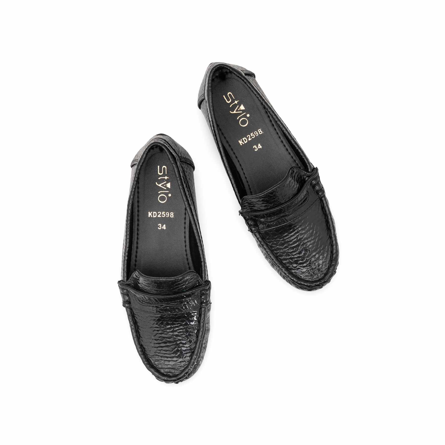 Girls Black Formal Moccasin KD2598 - Image 5