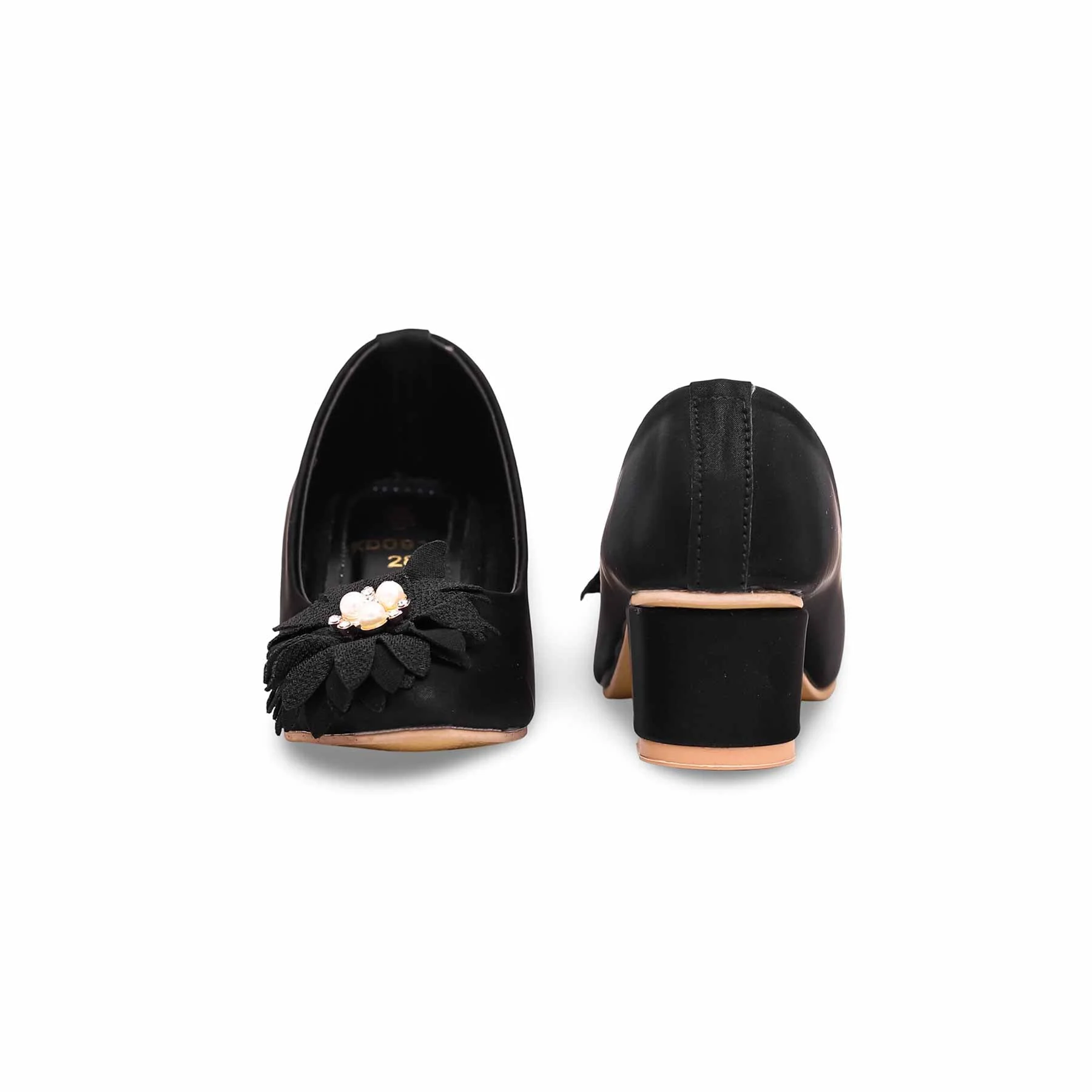 Girls Black Formal Pumps KD0935 - Image 3