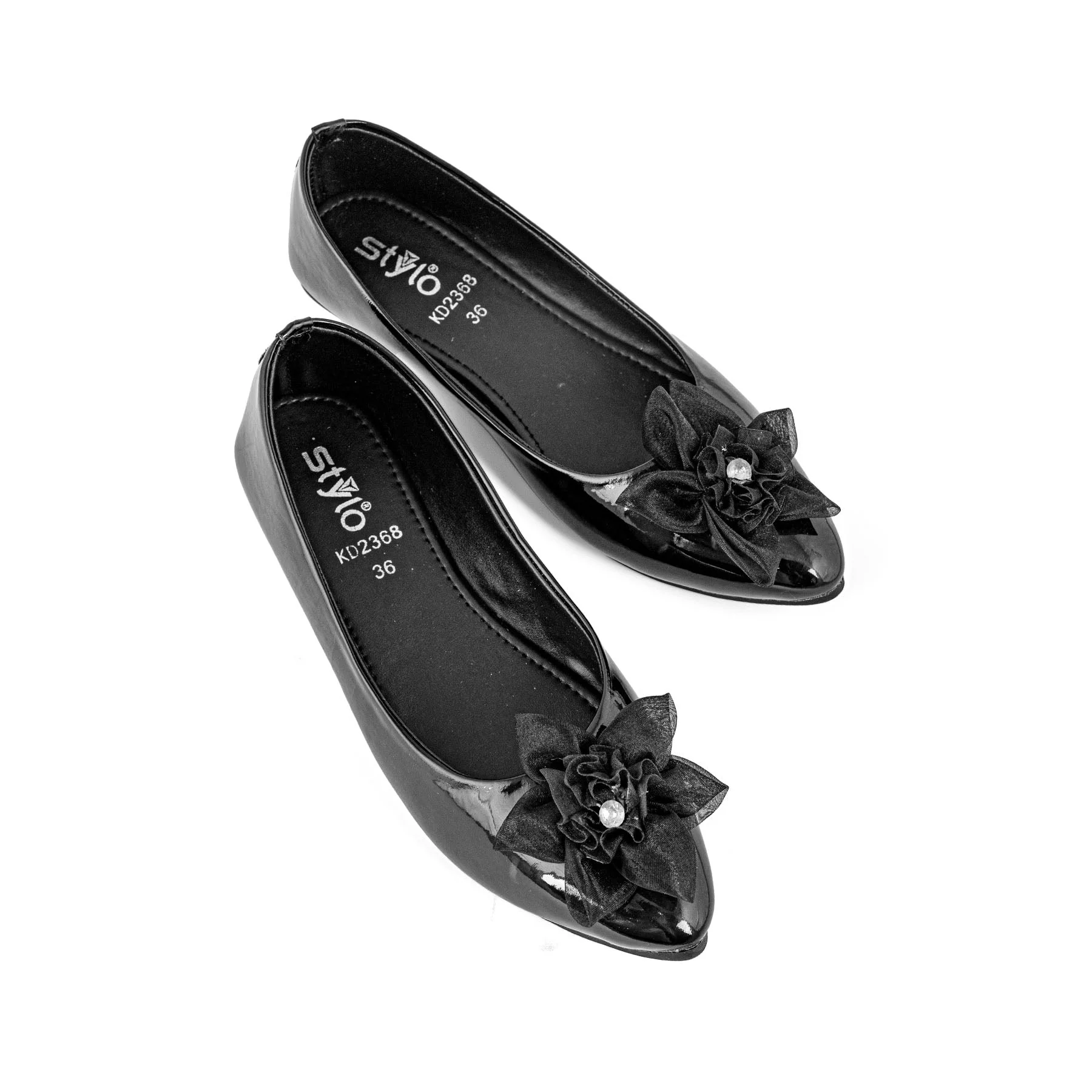 Girls Black Formal Pumps KD2368 - Image 5