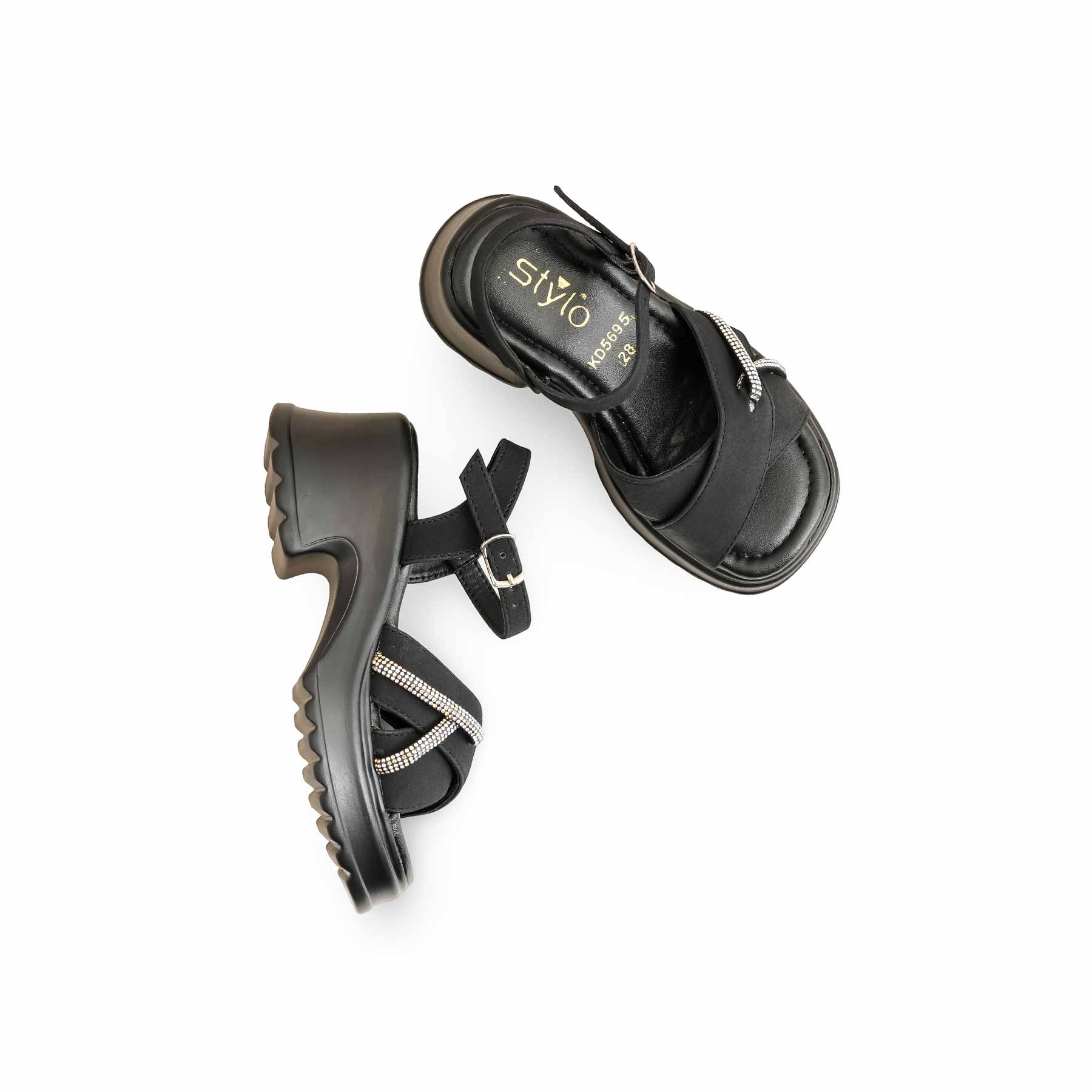 Girls Black Formal Sandal KD5695 - Image 5
