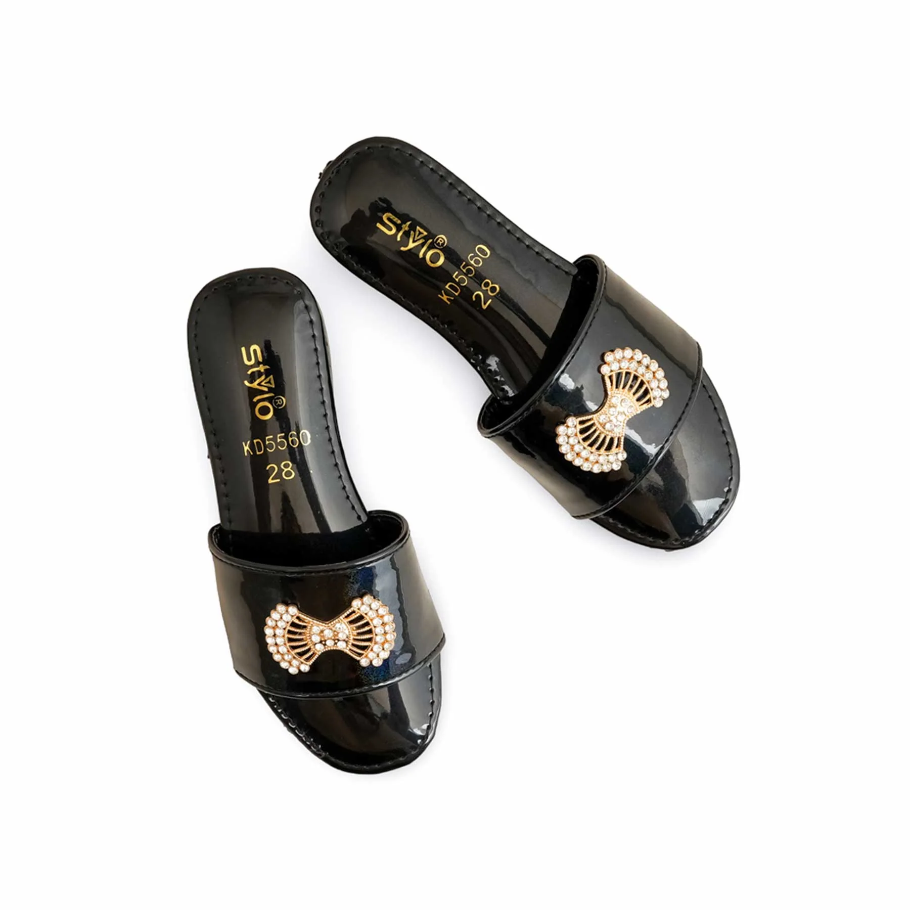Girls Black Formal Slipper KD5560 - Image 5