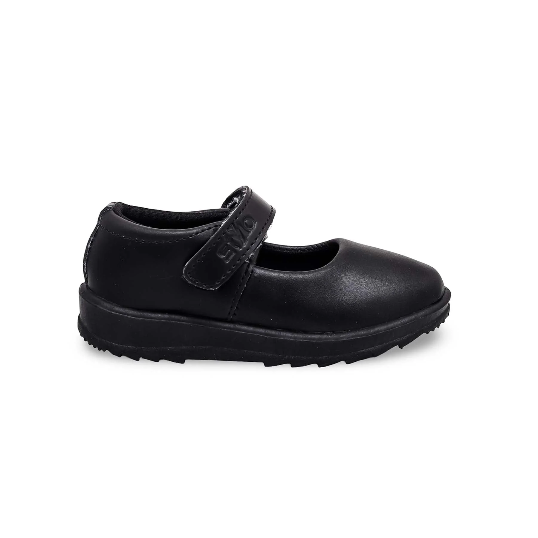 Girls Black Velcro Strap School Shoes SK0049 - Image 2