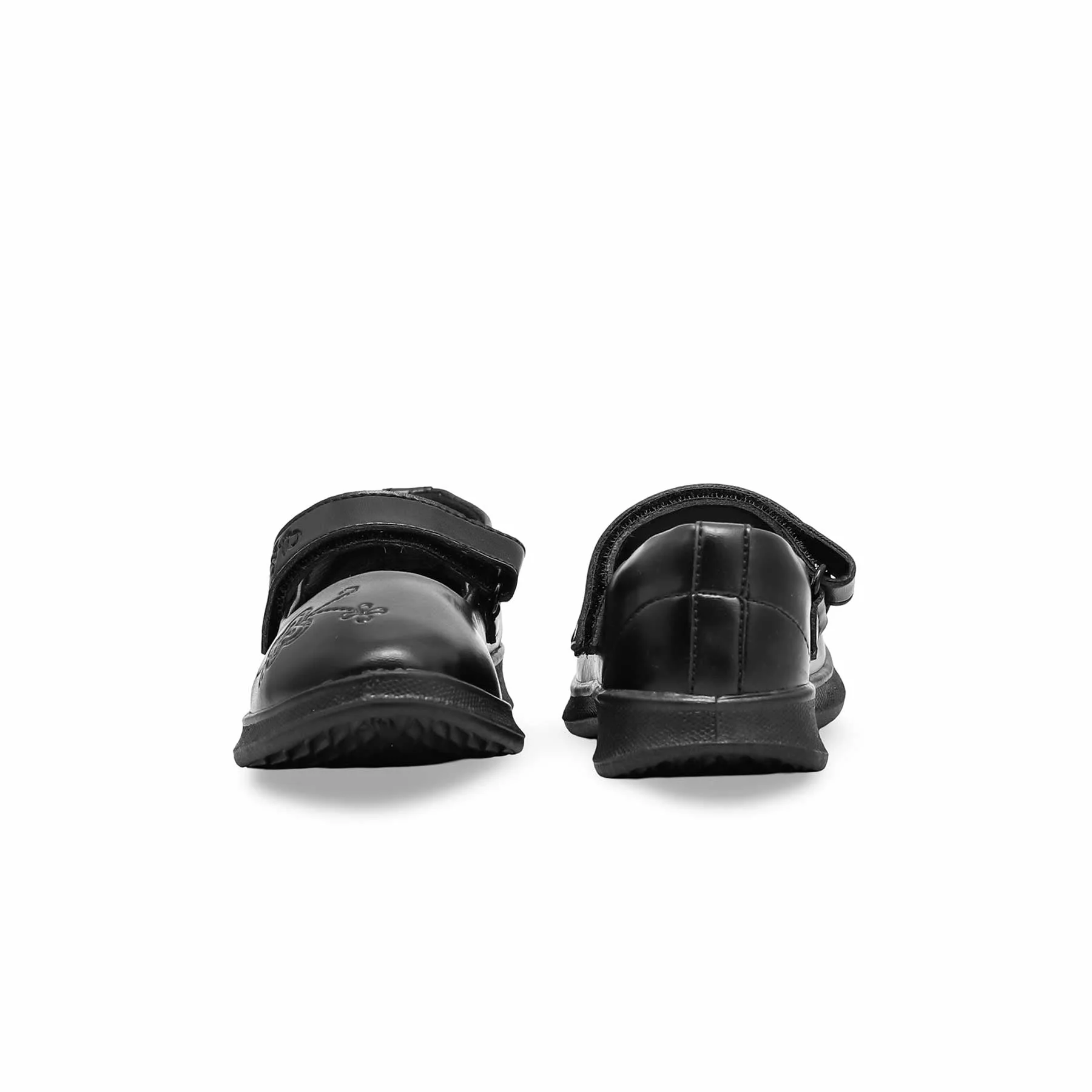 Girls Black Velcro Strap School Shoes SK0055 - Image 3