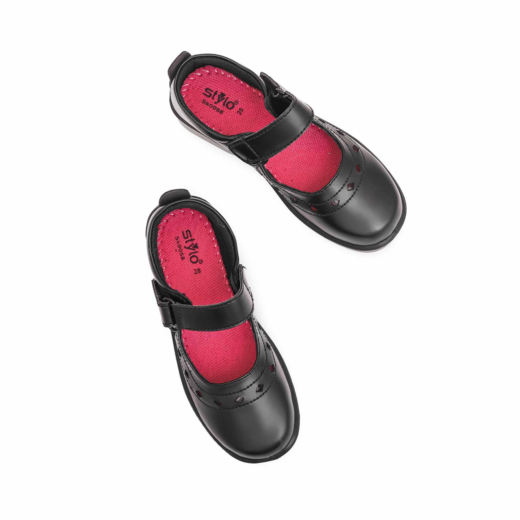 Girls Black Velcro School Shoes SK0058 - Image 5