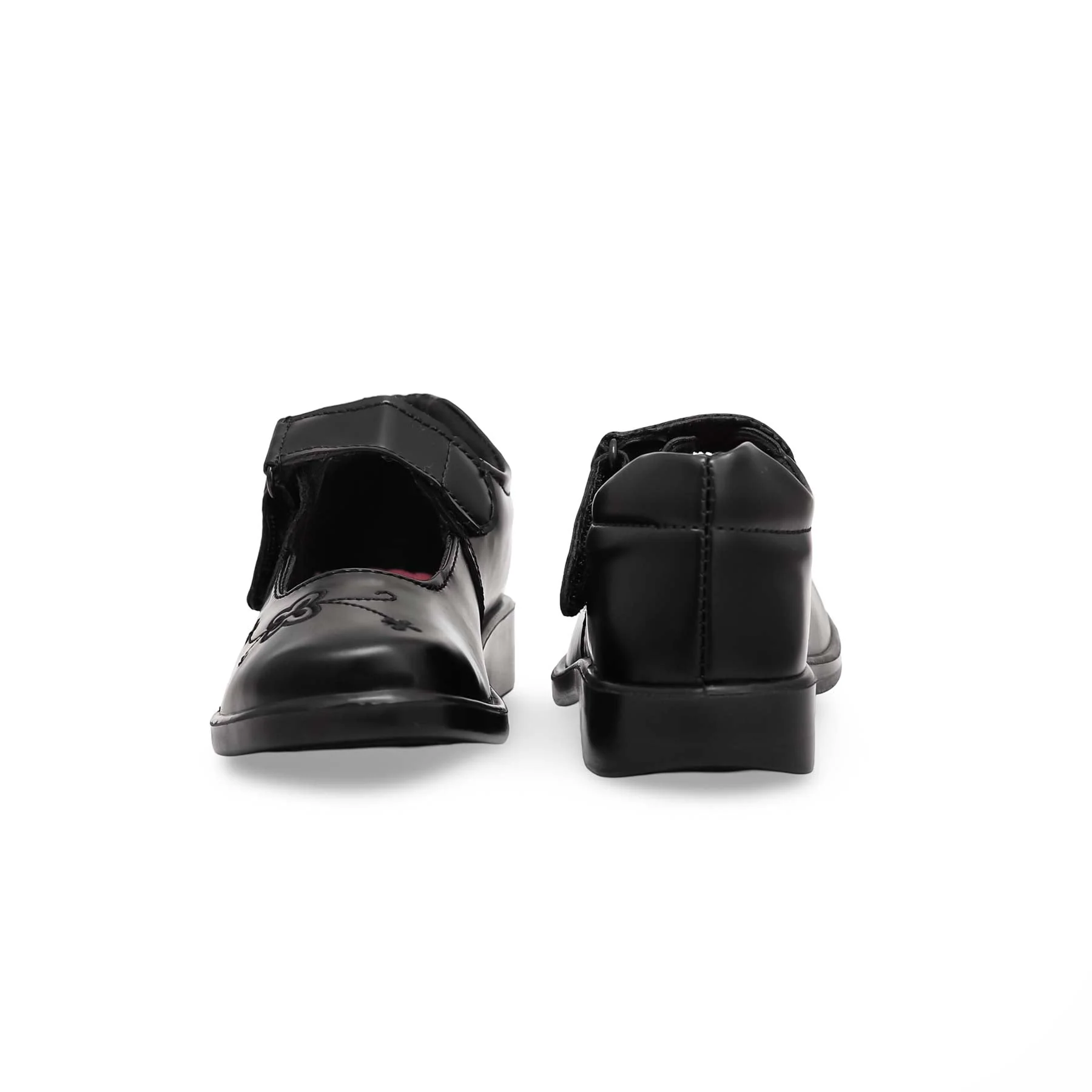 Girls Black Velcro Strap School Shoes SK0062 - Image 3