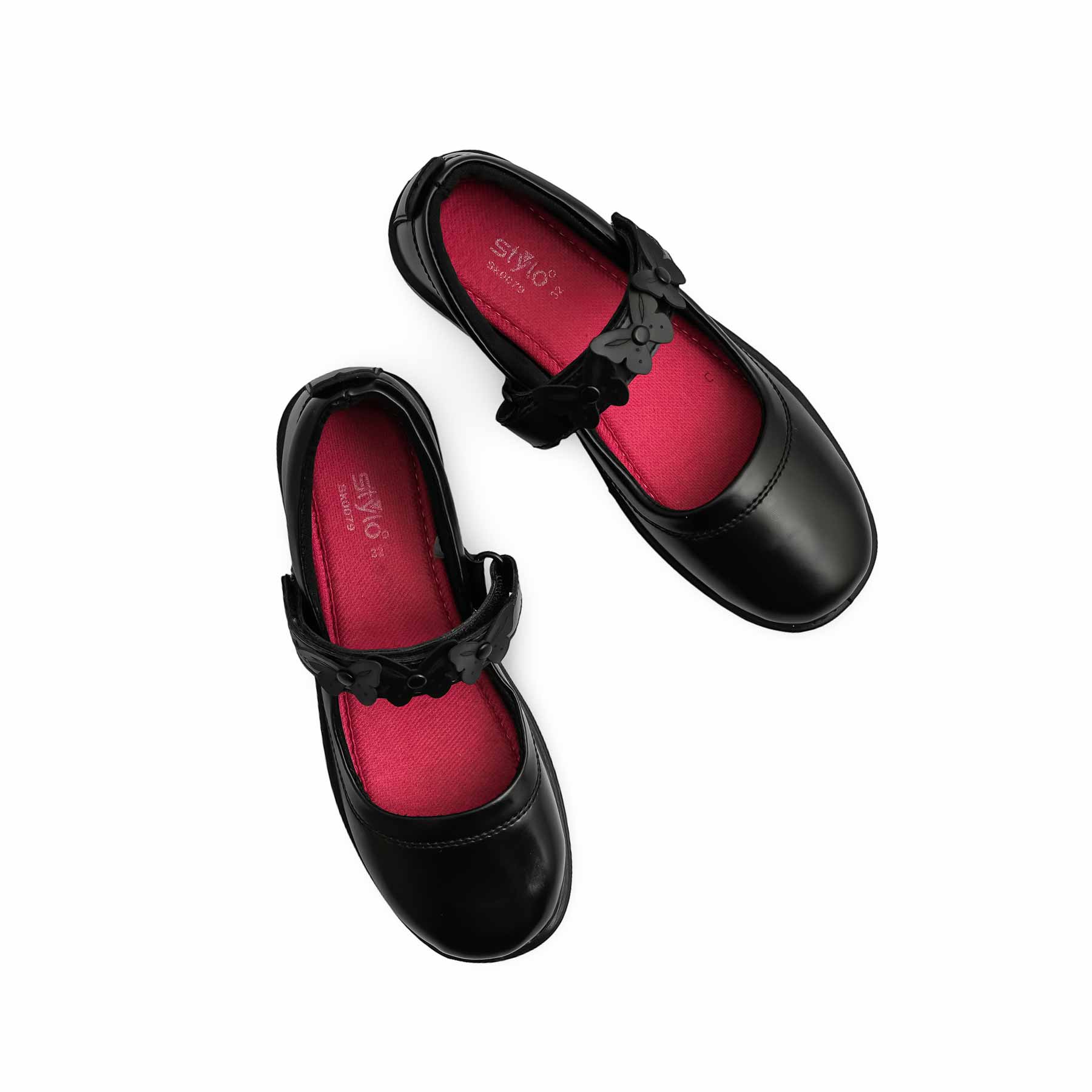 Girls Black Velcro School Shoes SK0079 - Image 5