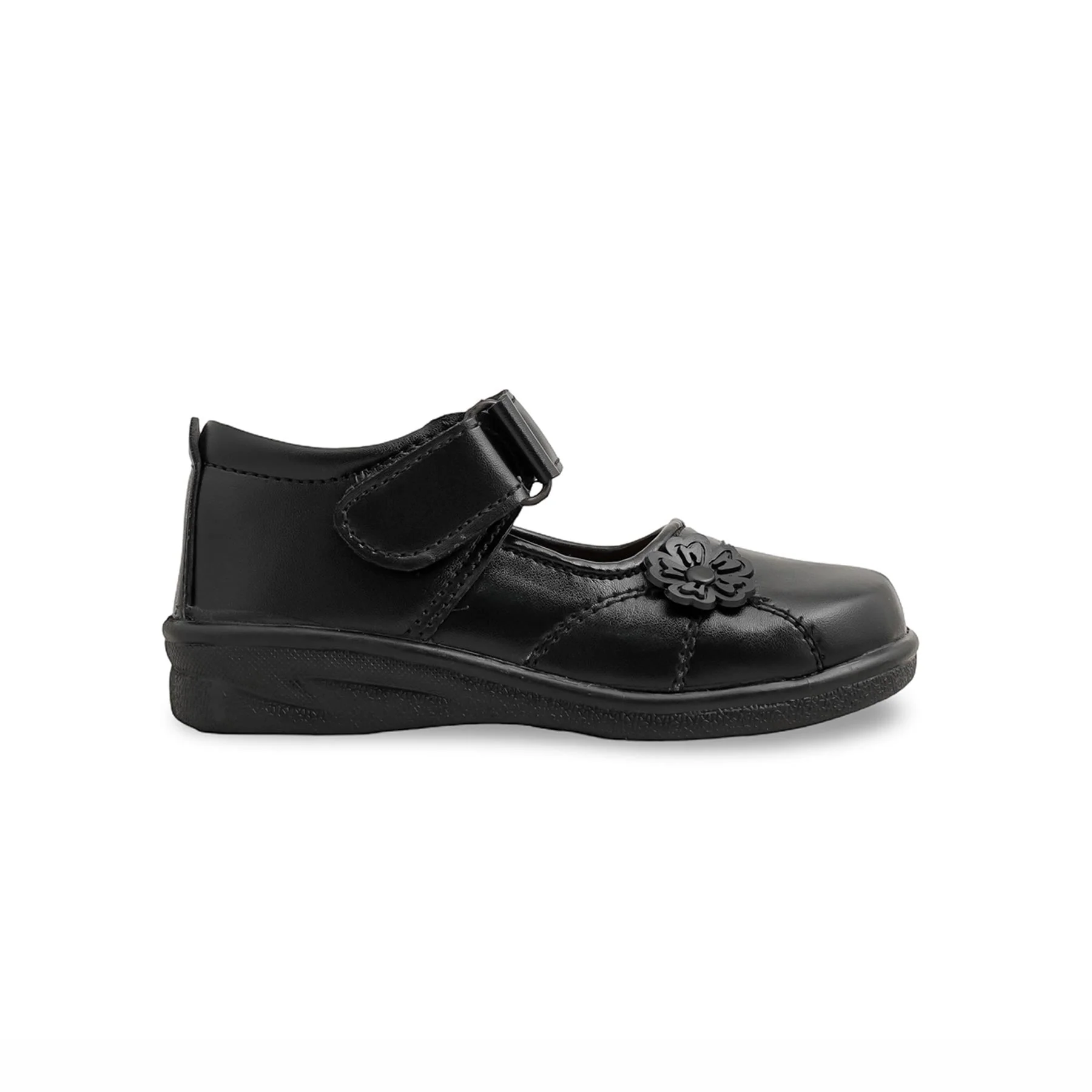 Girls Black Velcro Strap School Shoes SK0068 - Image 2