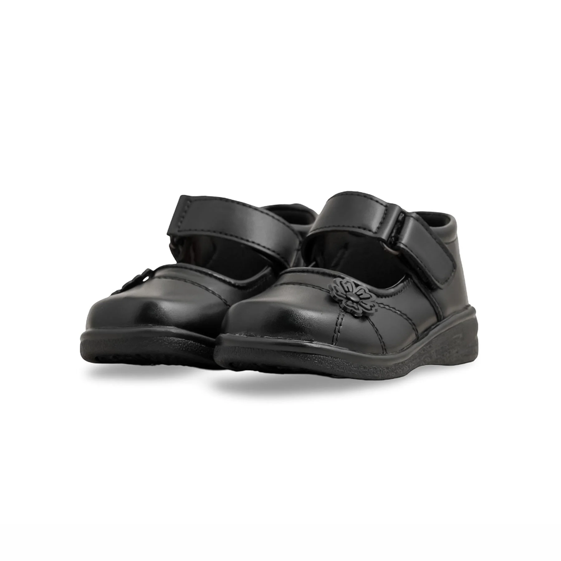 Girls Black Velcro Strap School Shoes SK0068 - Image 3
