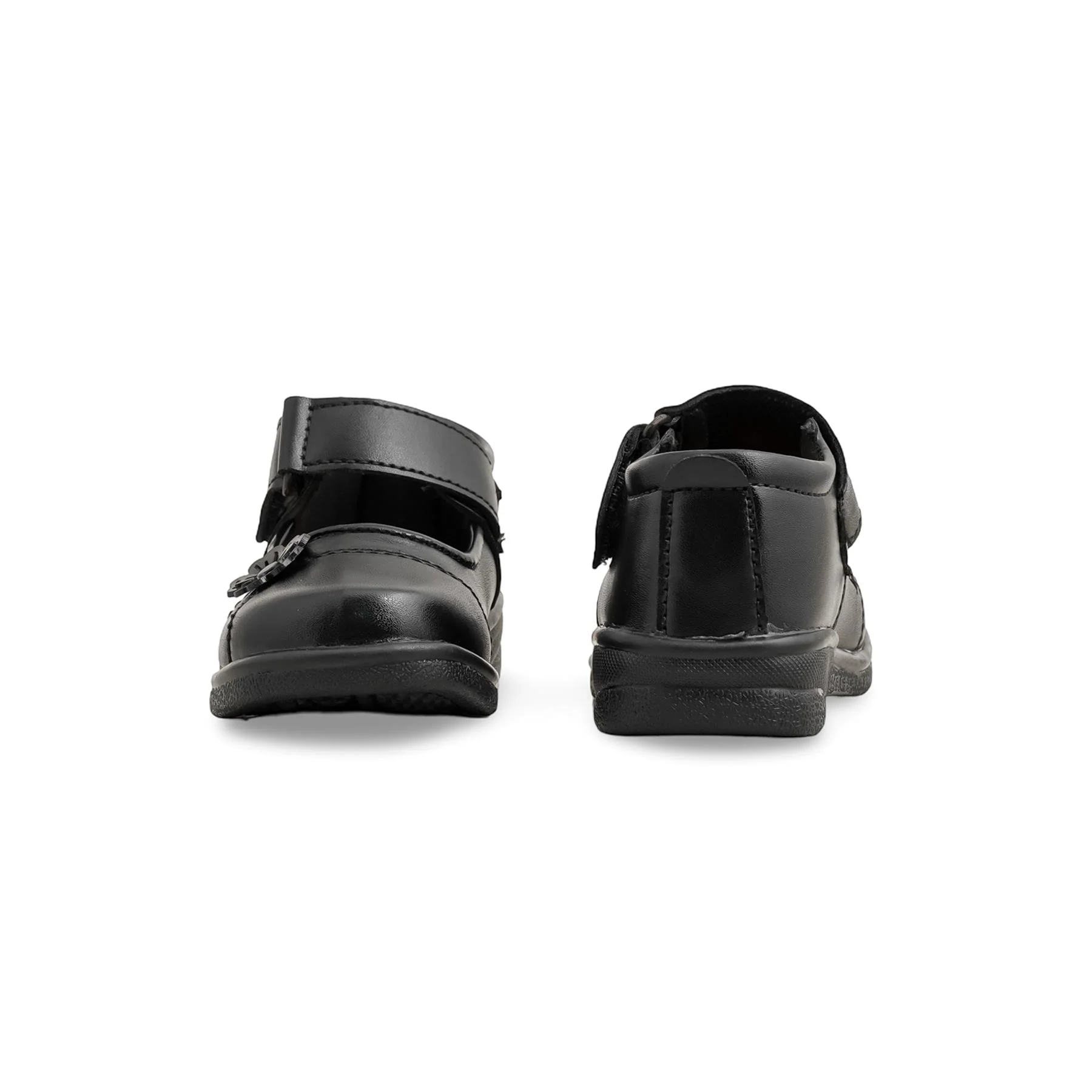 Girls Black Velcro Strap School Shoes SK0068 - Image 4