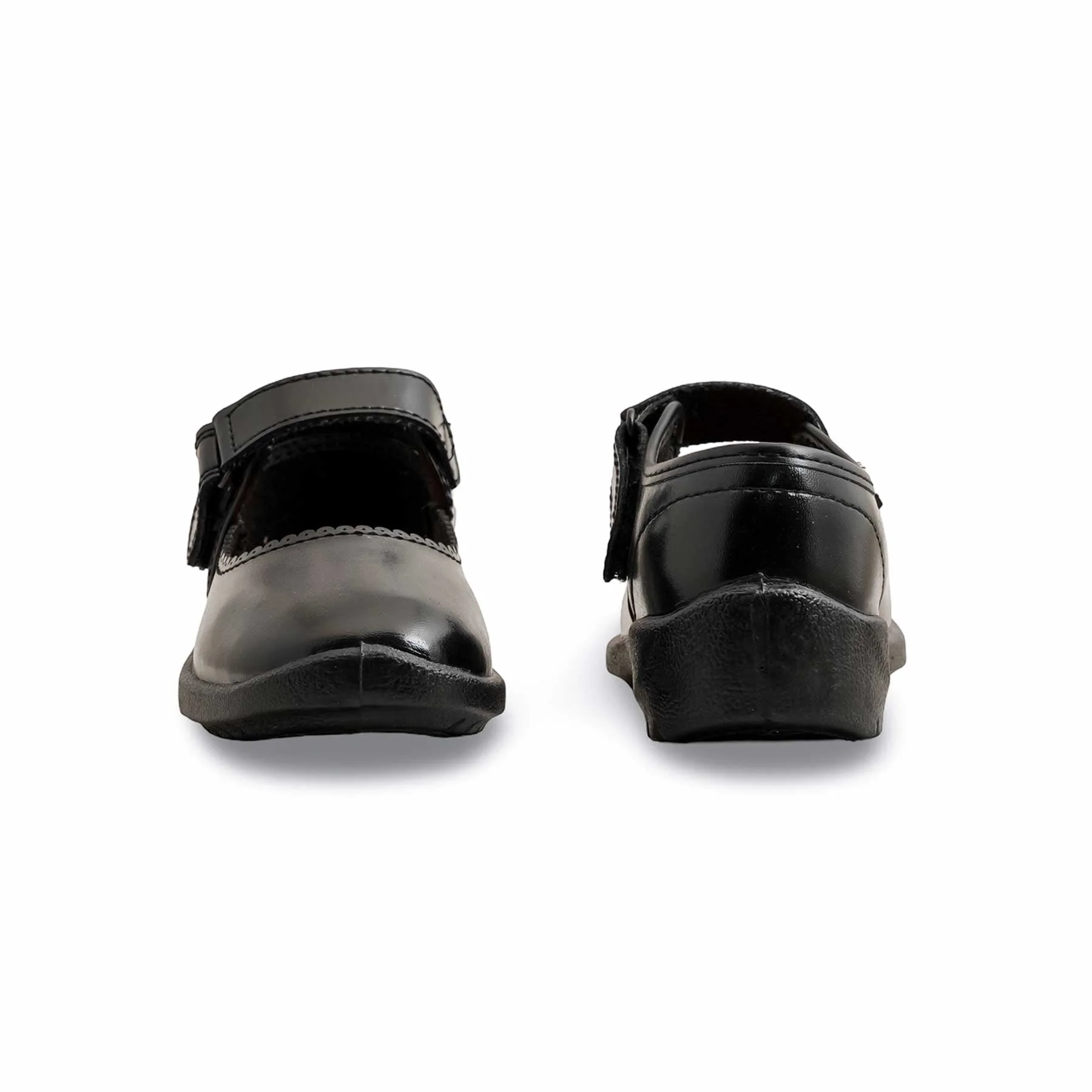 Girls Black Velcro Strap School Shoes SK0077 - Image 4