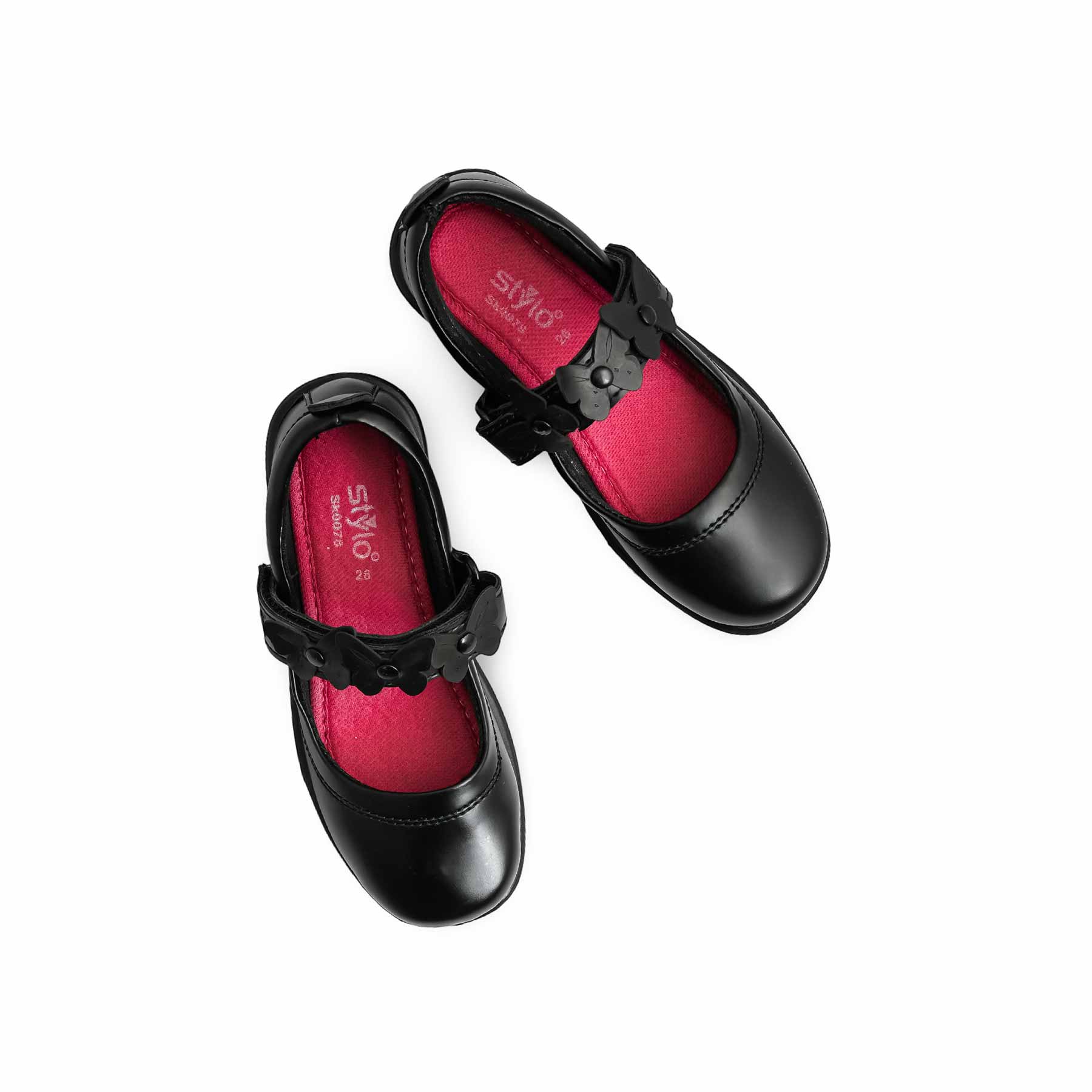 Girls Black Velcro Strap School Shoes SK0078 - Image 5
