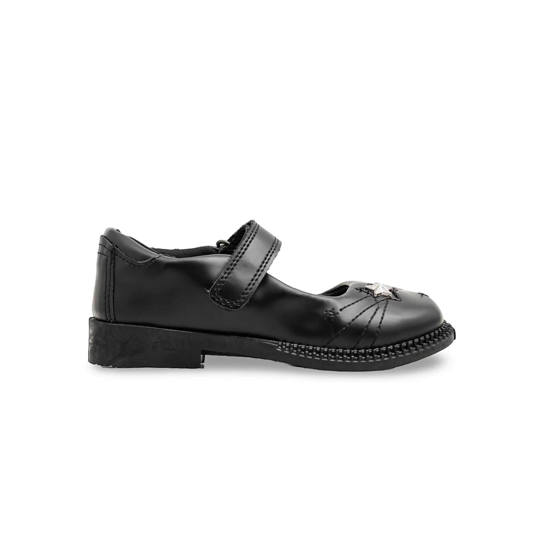 Girls Black Velcro Strap School Shoes SK0086 - Image 2