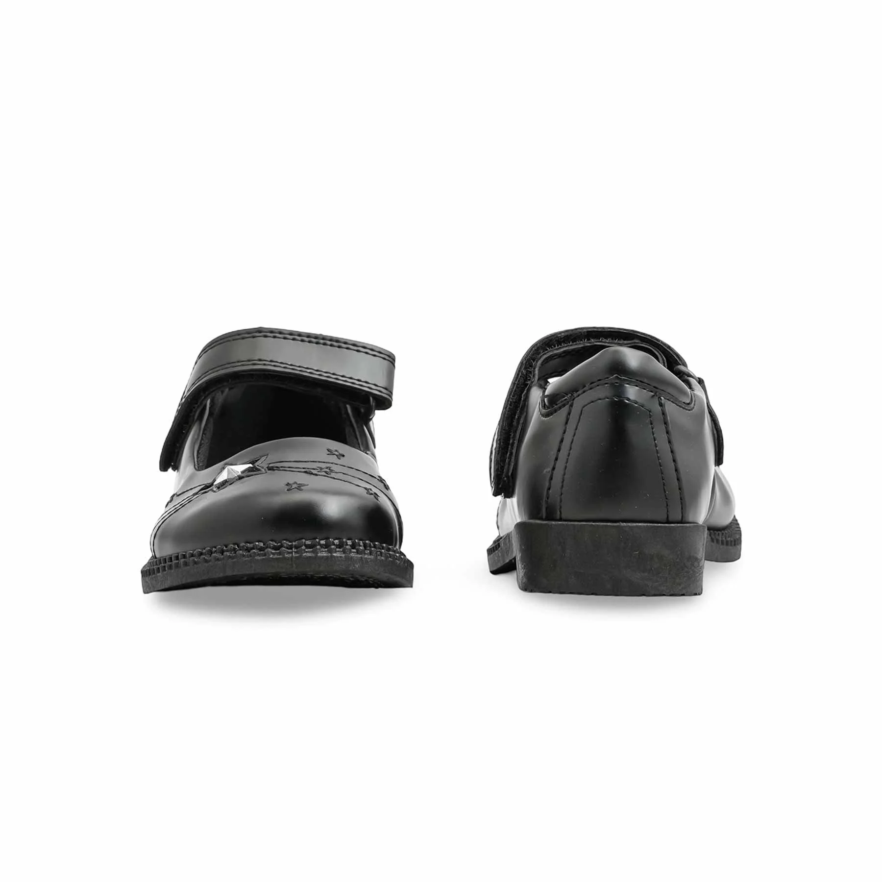 Girls Black Velcro Strap School Shoes SK0087 - Image 4