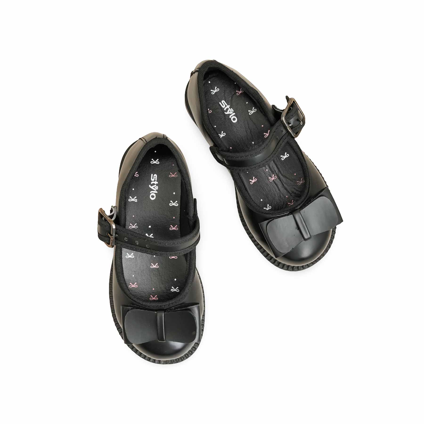 Girls Black Velcro Strap School Shoes SK0088 - Image 5