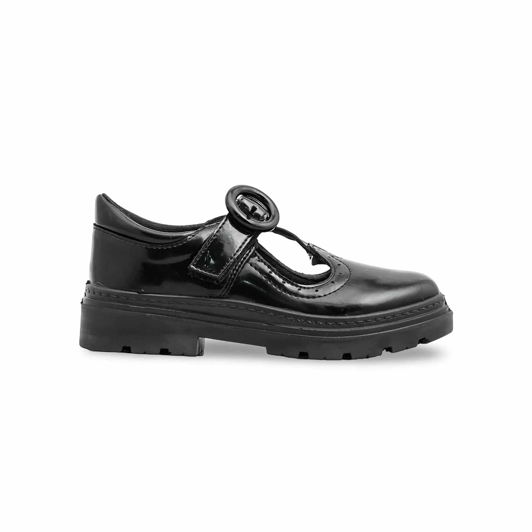 Girls Black Velcro Strap School Shoes SK0090 - Image 2