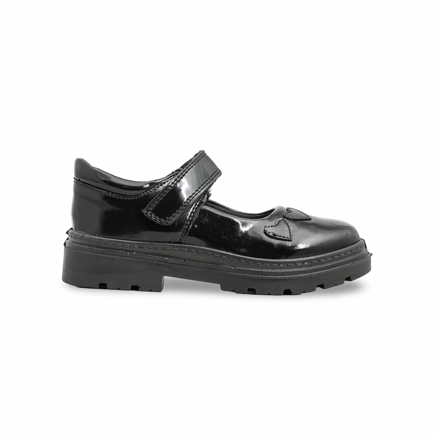 Girls Black Velcro Strap School Shoes SK0092 - Image 2