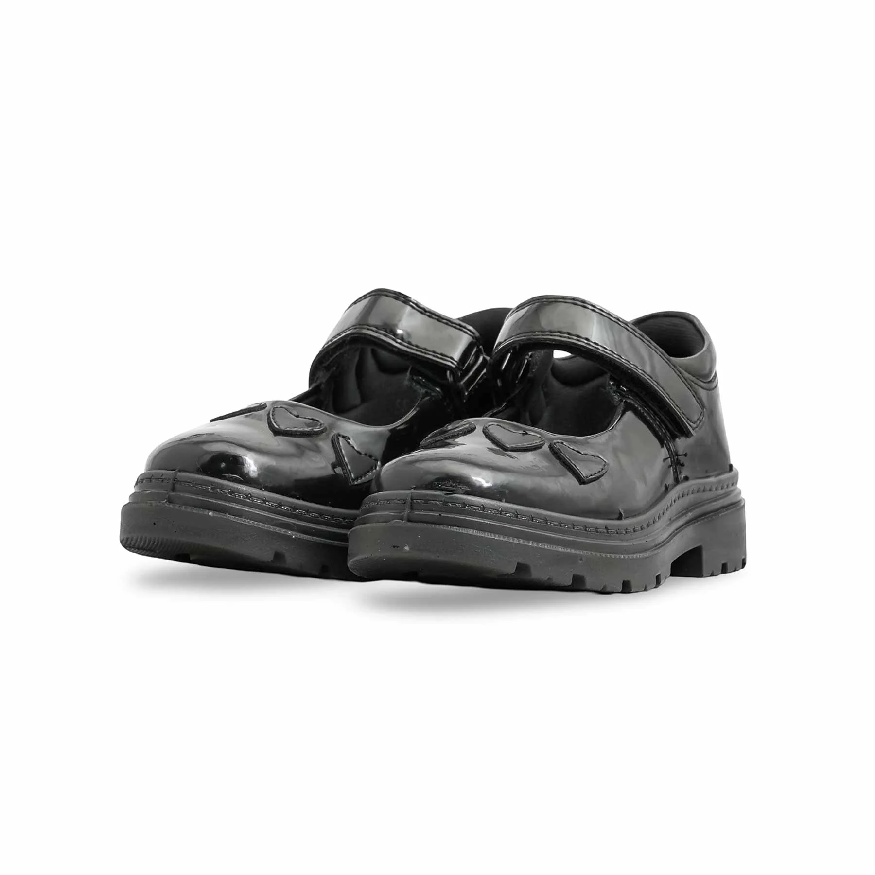 Girls Black Velcro Strap School Shoes SK0092 - Image 3