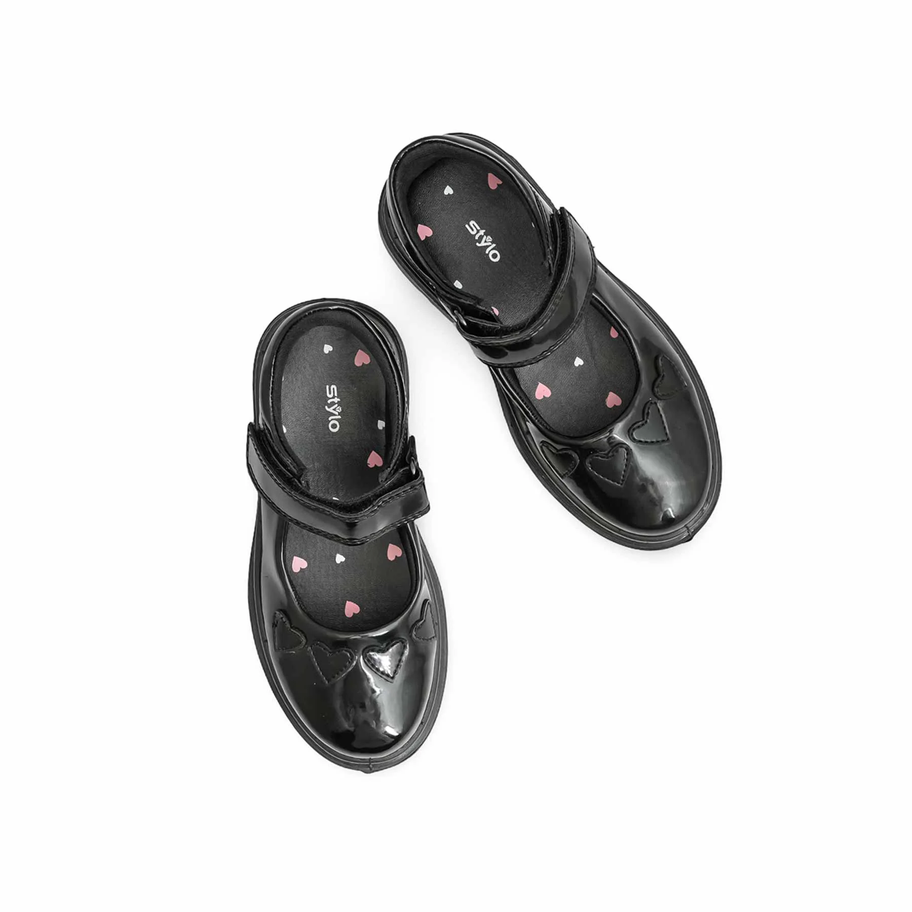 Girls Black Velcro Strap School Shoes SK0092 - Image 5