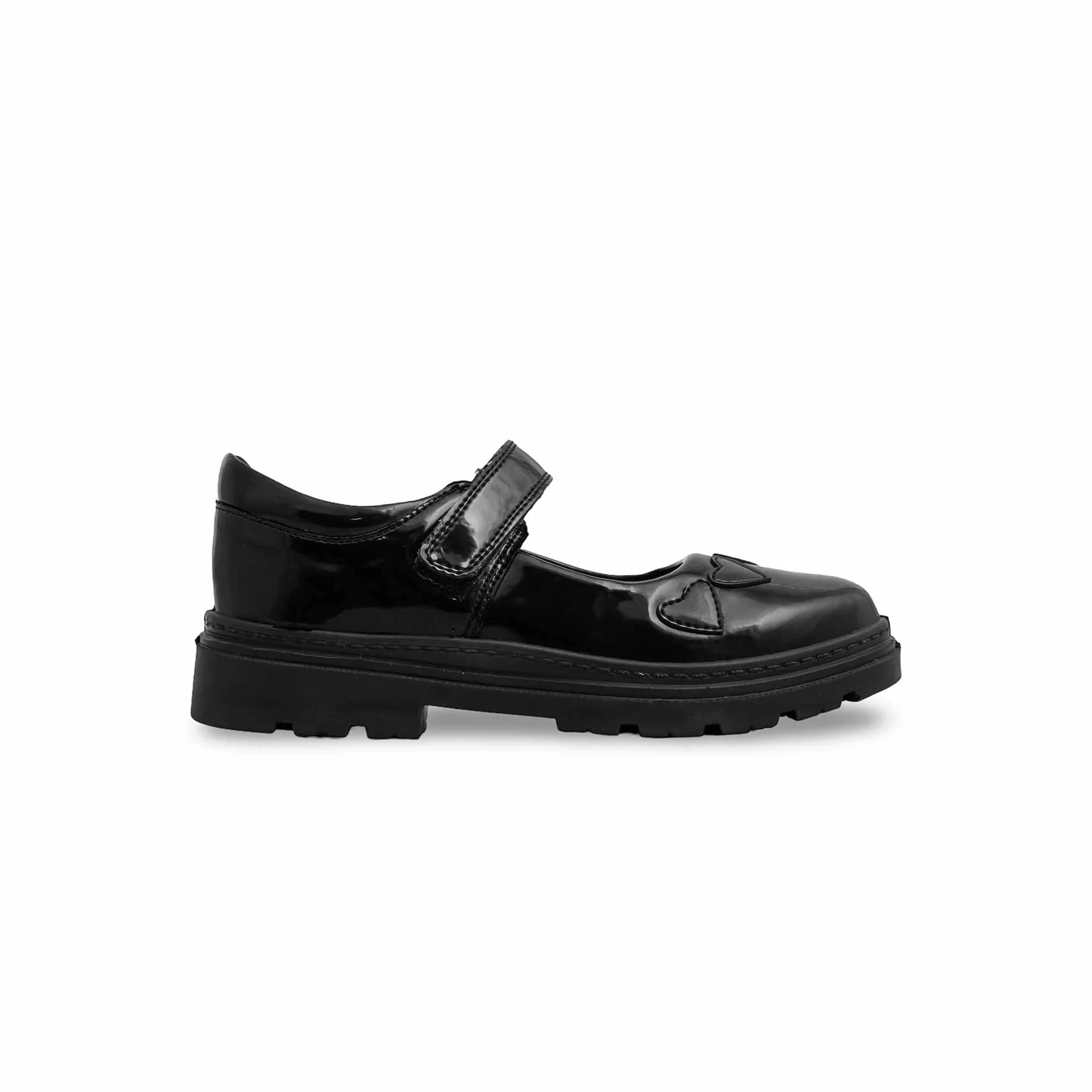 Girls Black Velcro Strap School Shoes SK0093 - Image 2