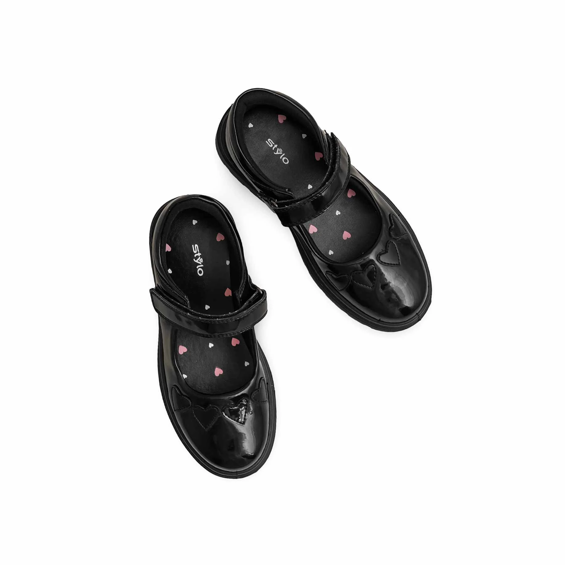 Girls Black Velcro Strap School Shoes SK0093 - Image 5