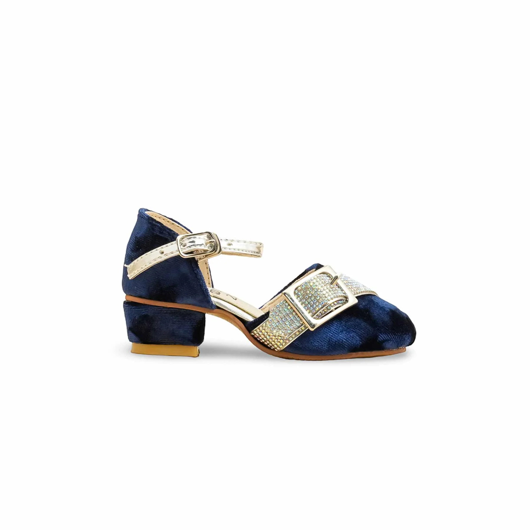 Girls Blue Fancy Pumps KD2483 - Image 2