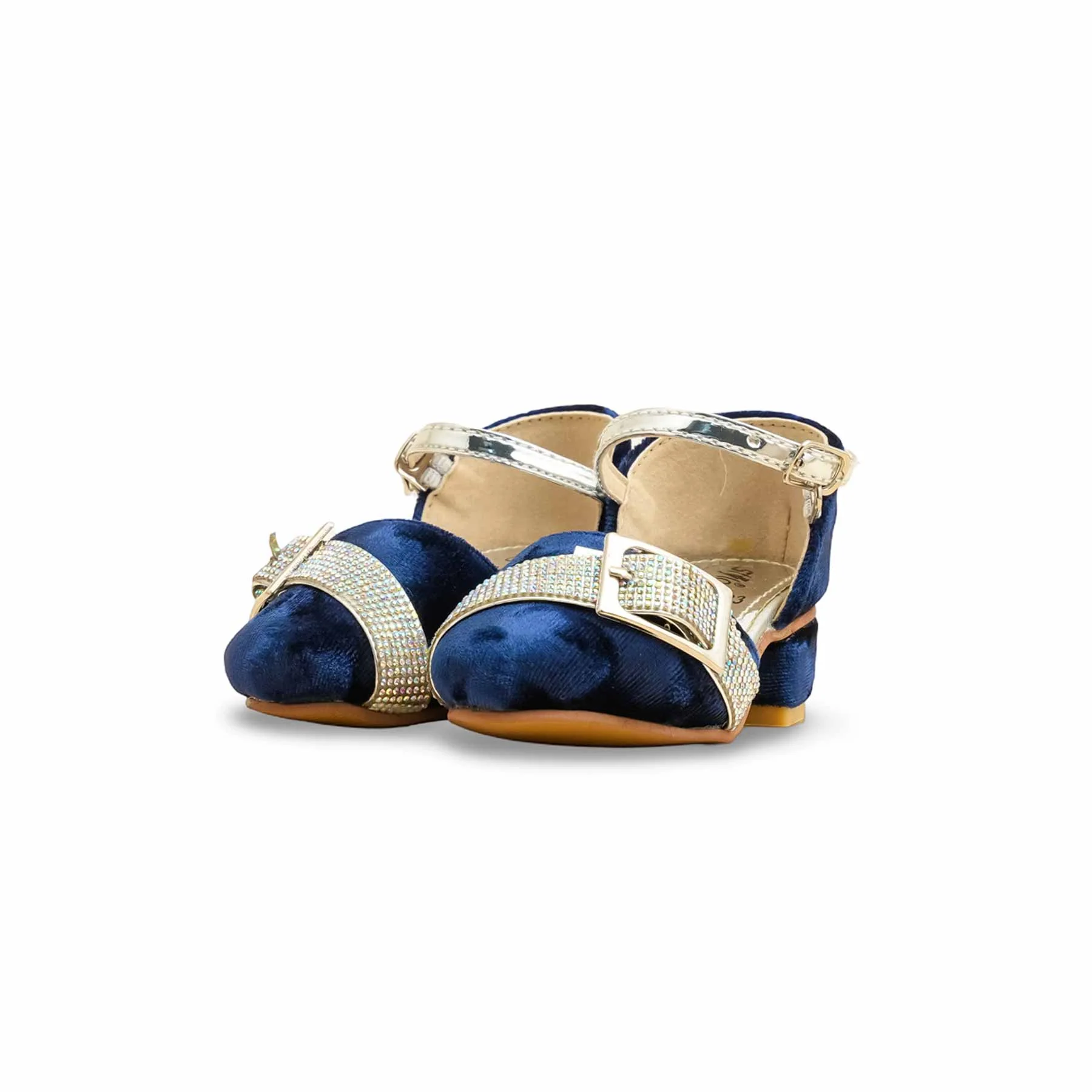 Girls Blue Fancy Pumps KD2483 - Image 3