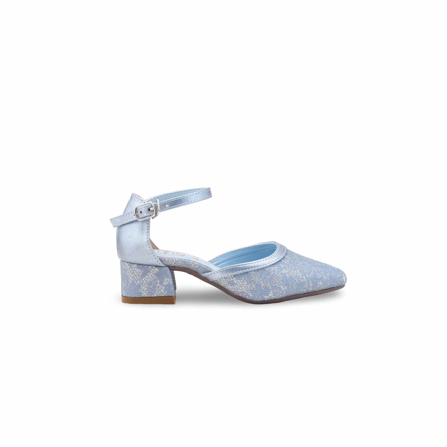 Girls Blue Fancy Pumps KD2625 - Image 2