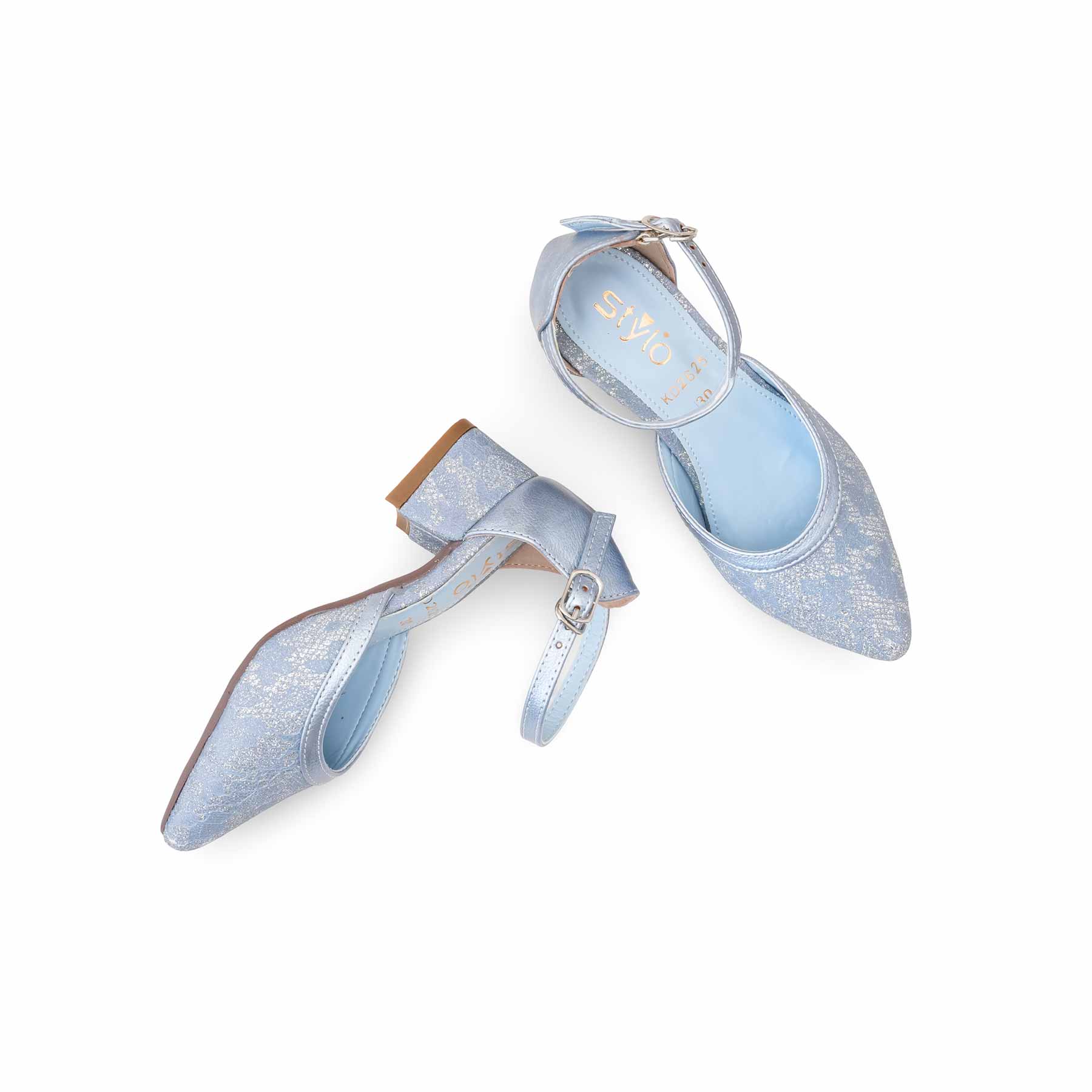 Girls Blue Fancy Pumps KD2625 - Image 5