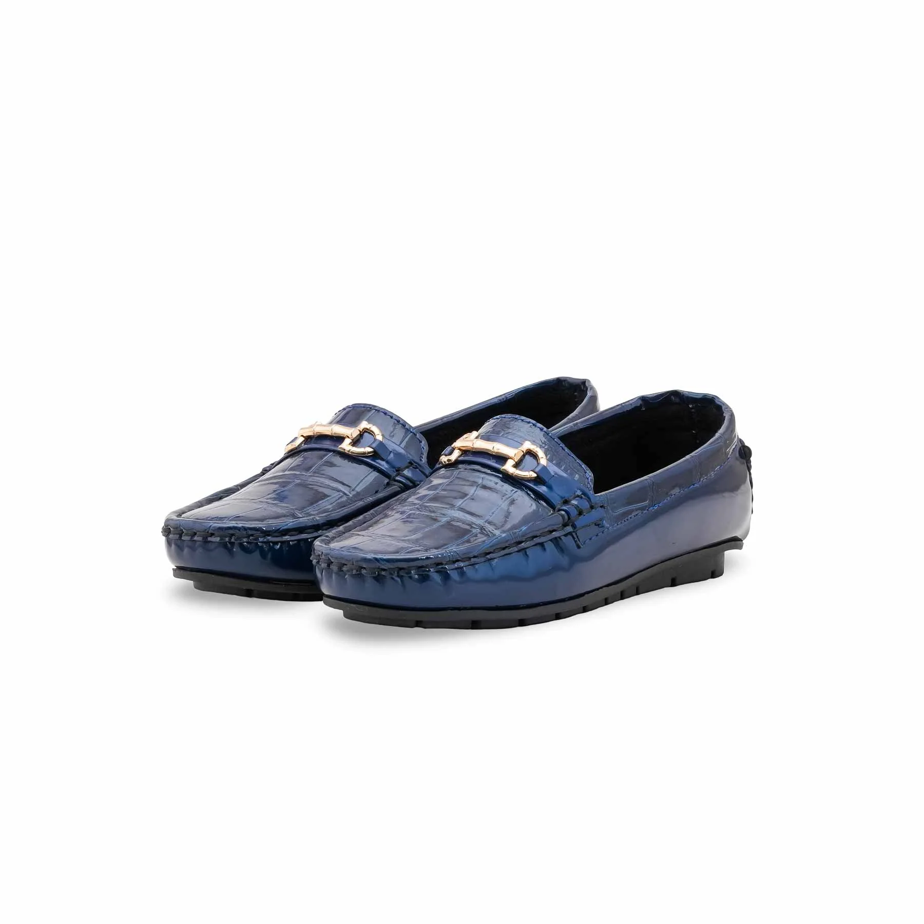 Girls Blue Formal Moccasin KD2630 - Image 3