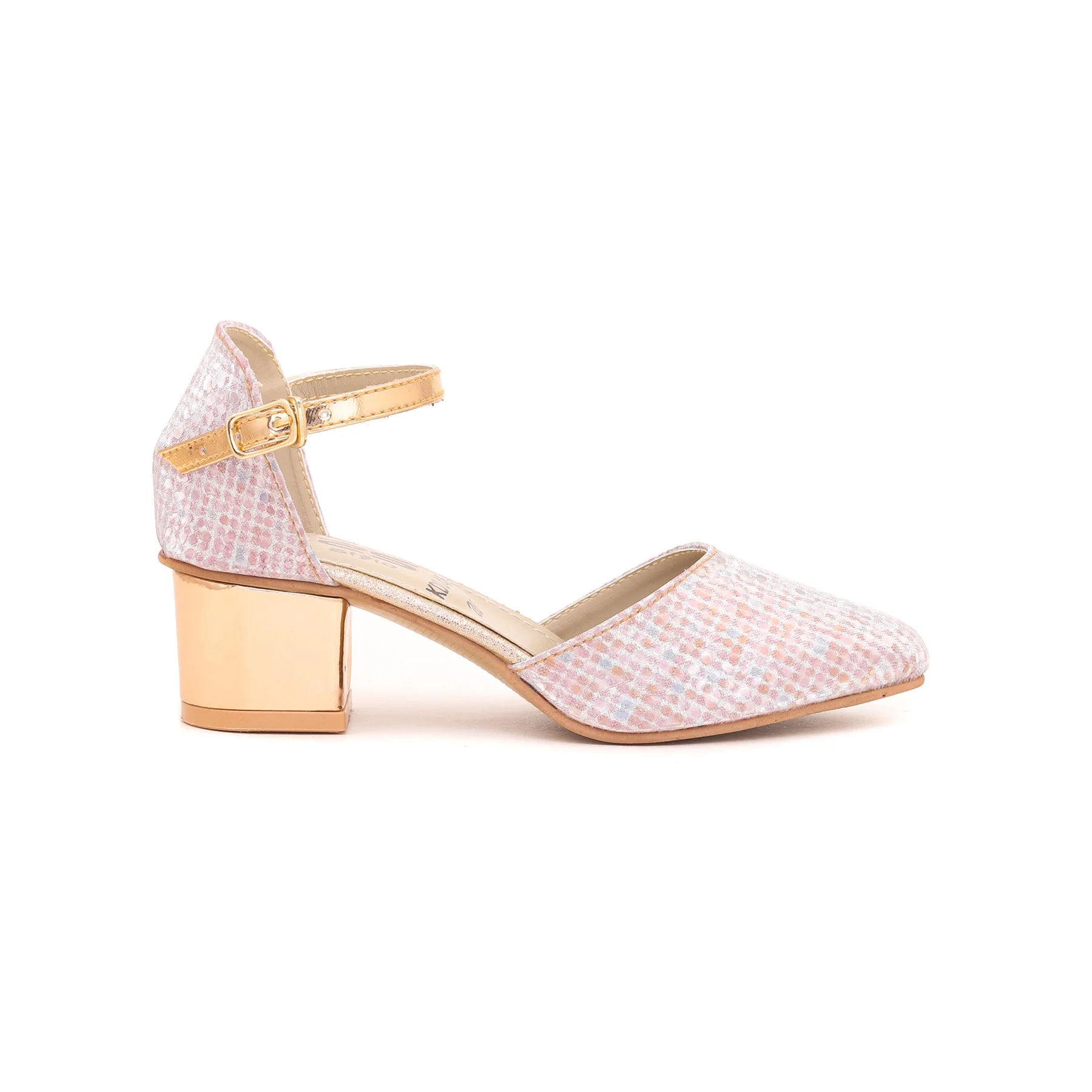 Girls Champagne Fancy Pumps KD0482 - Image 2