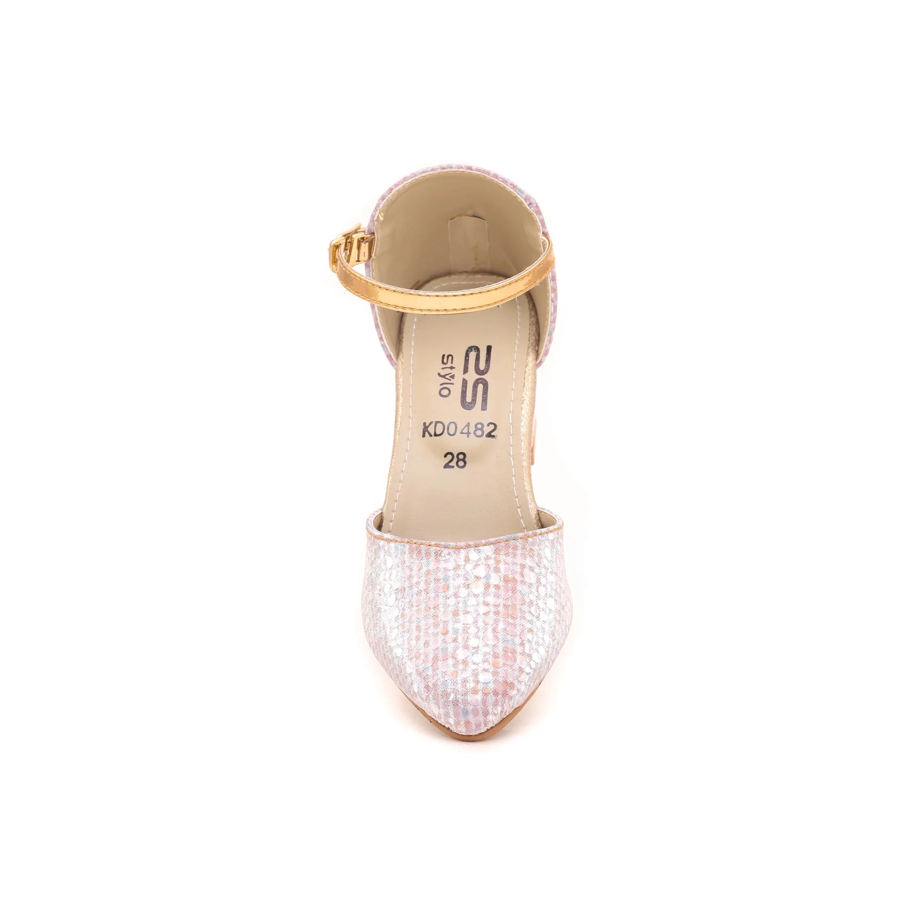 Girls Champagne Fancy Pumps KD0482 - Image 3