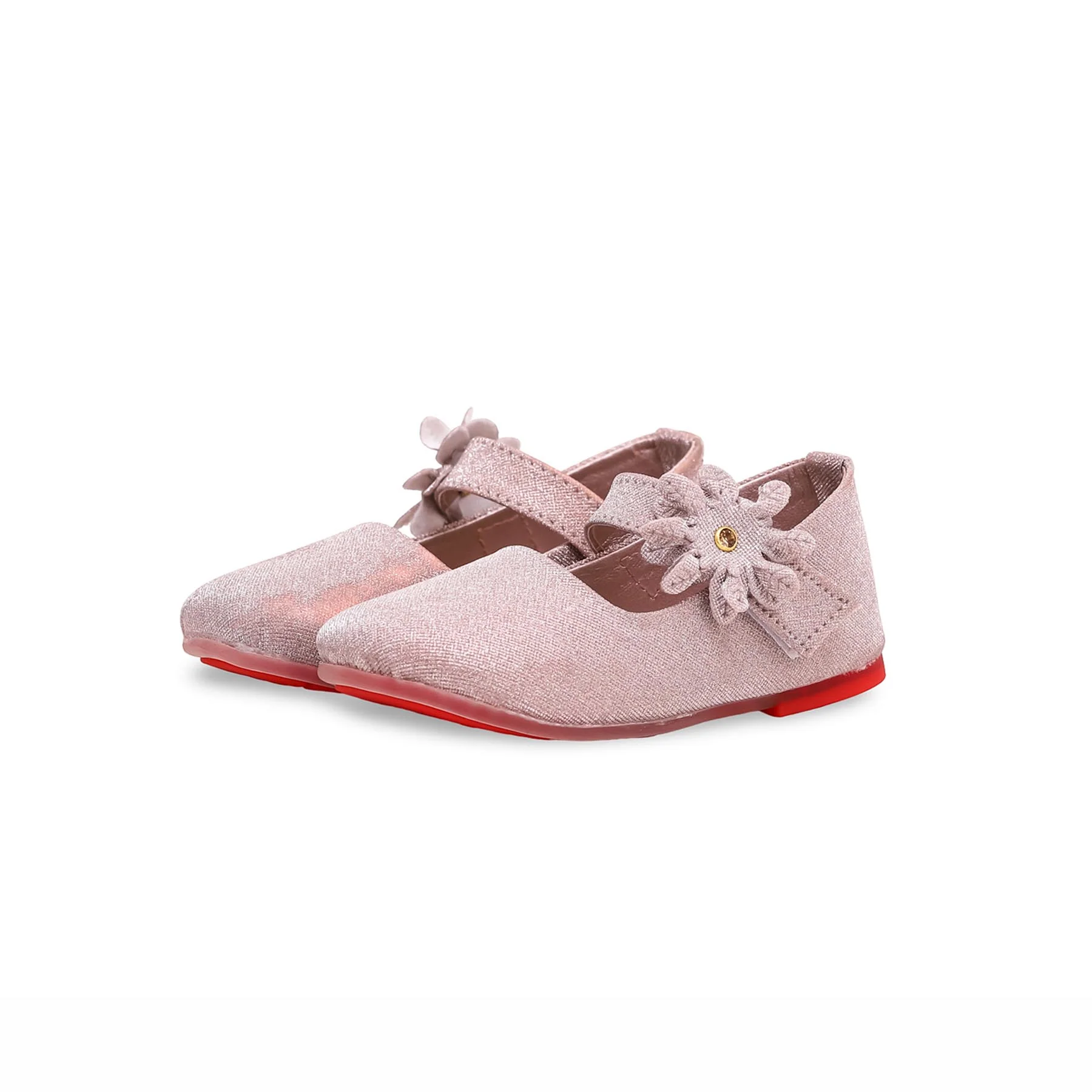 Girls Champagne Fancy Pumps KD0896 - Image 2