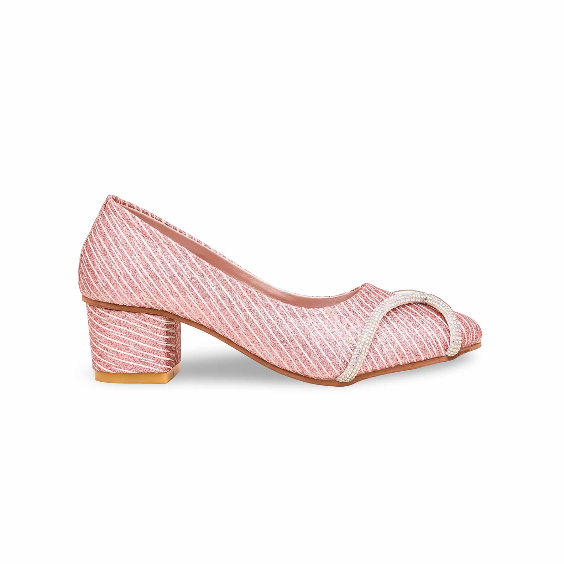 Girls Champagne Fancy Pumps KD0923 - Image 2