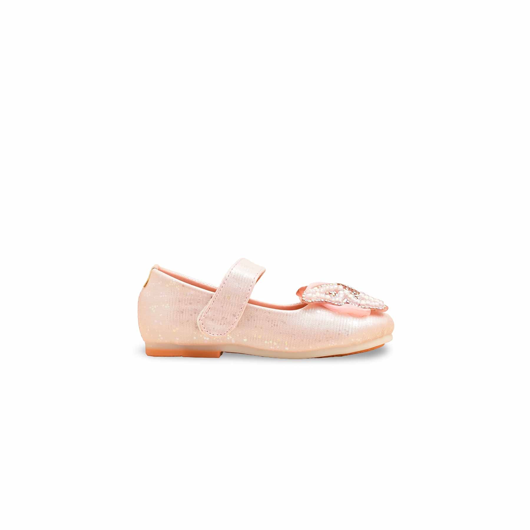 Girls Champagne Fancy Pumps KD2636 - Image 2