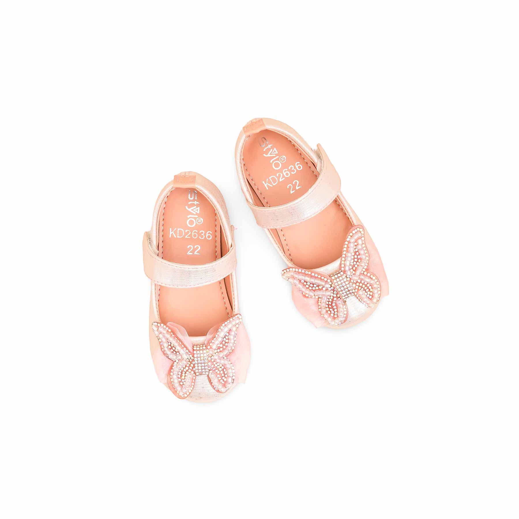 Girls Champagne Fancy Pumps KD2636 - Image 5