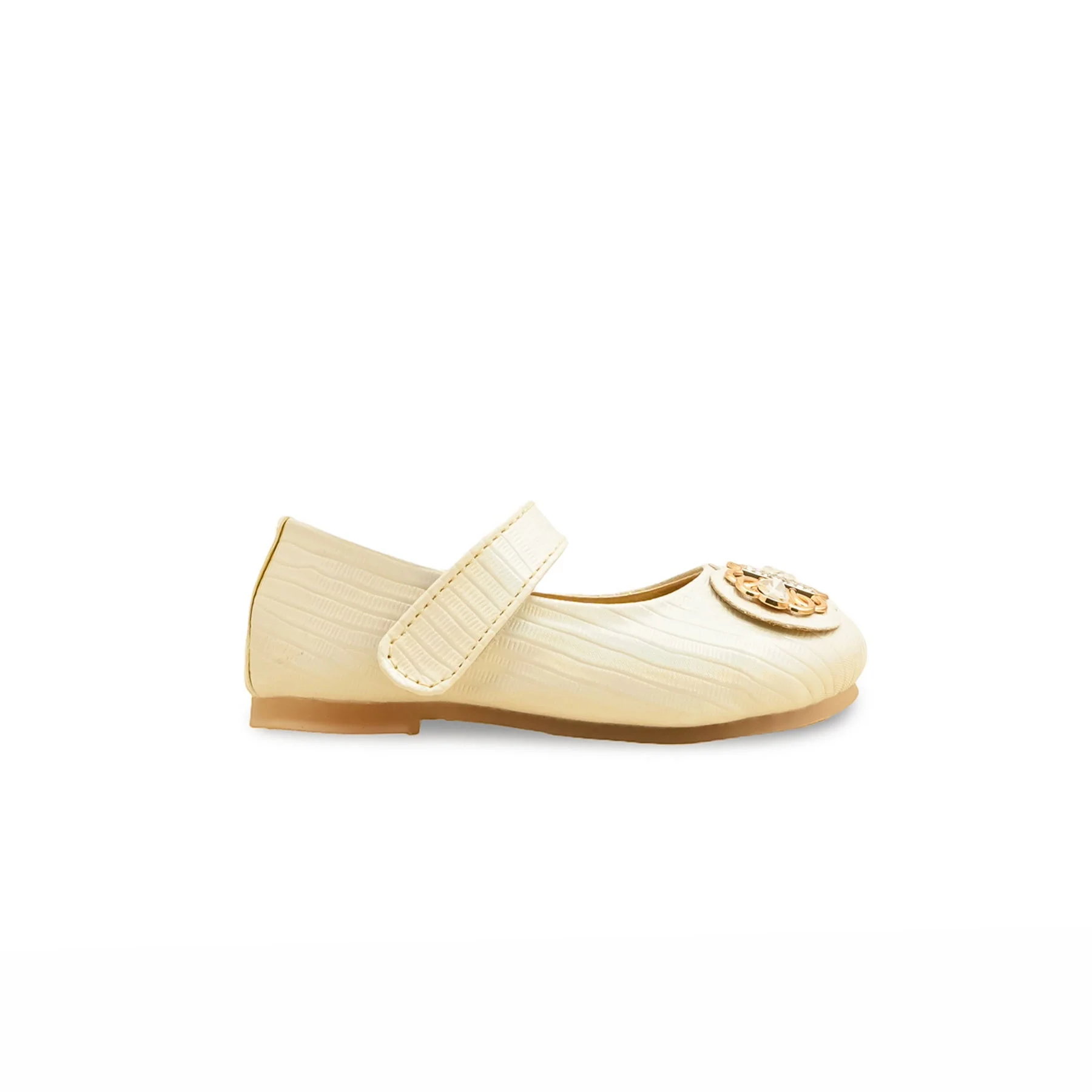 Girls Cream Formal Pumps KD2485 - Image 2