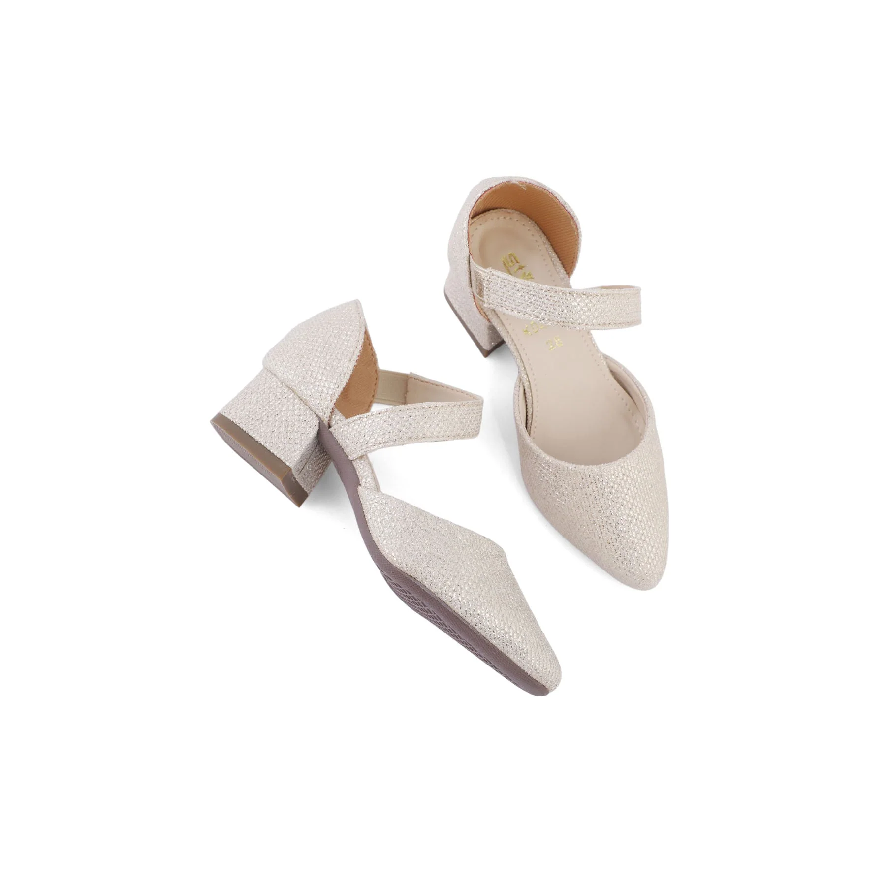 Girls Golden Fancy Court Shoes KD2288 - Image 4