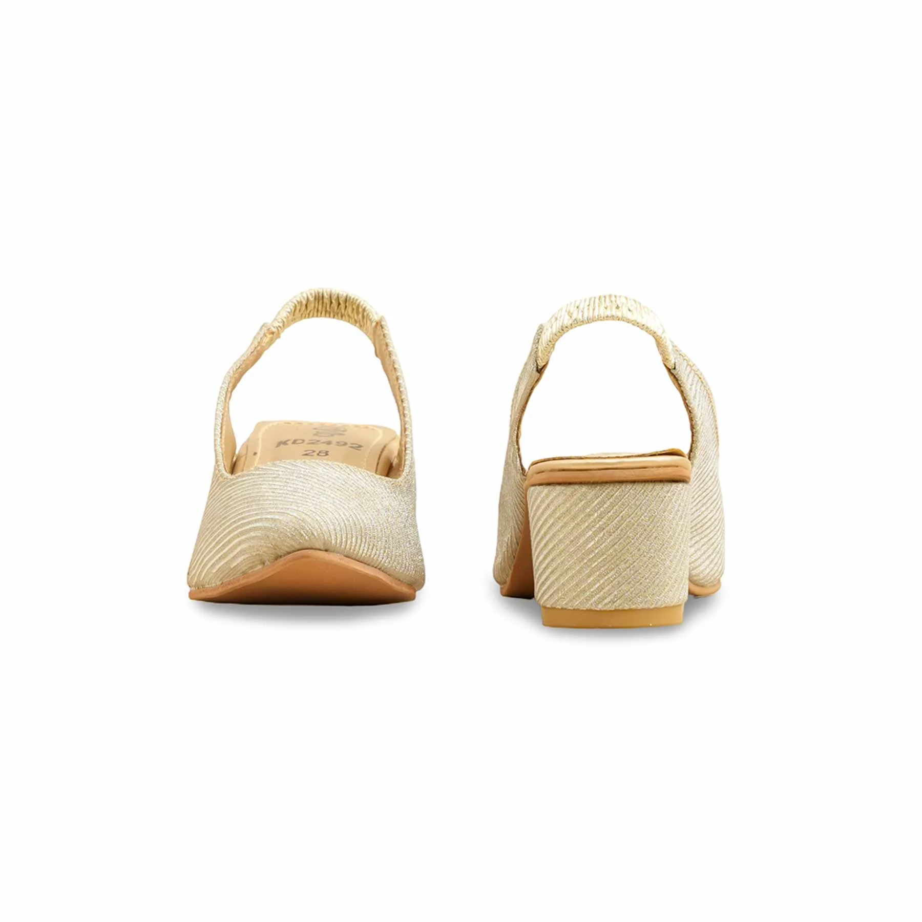 Girls Golden Fancy Court Shoes KD2492 - Image 4
