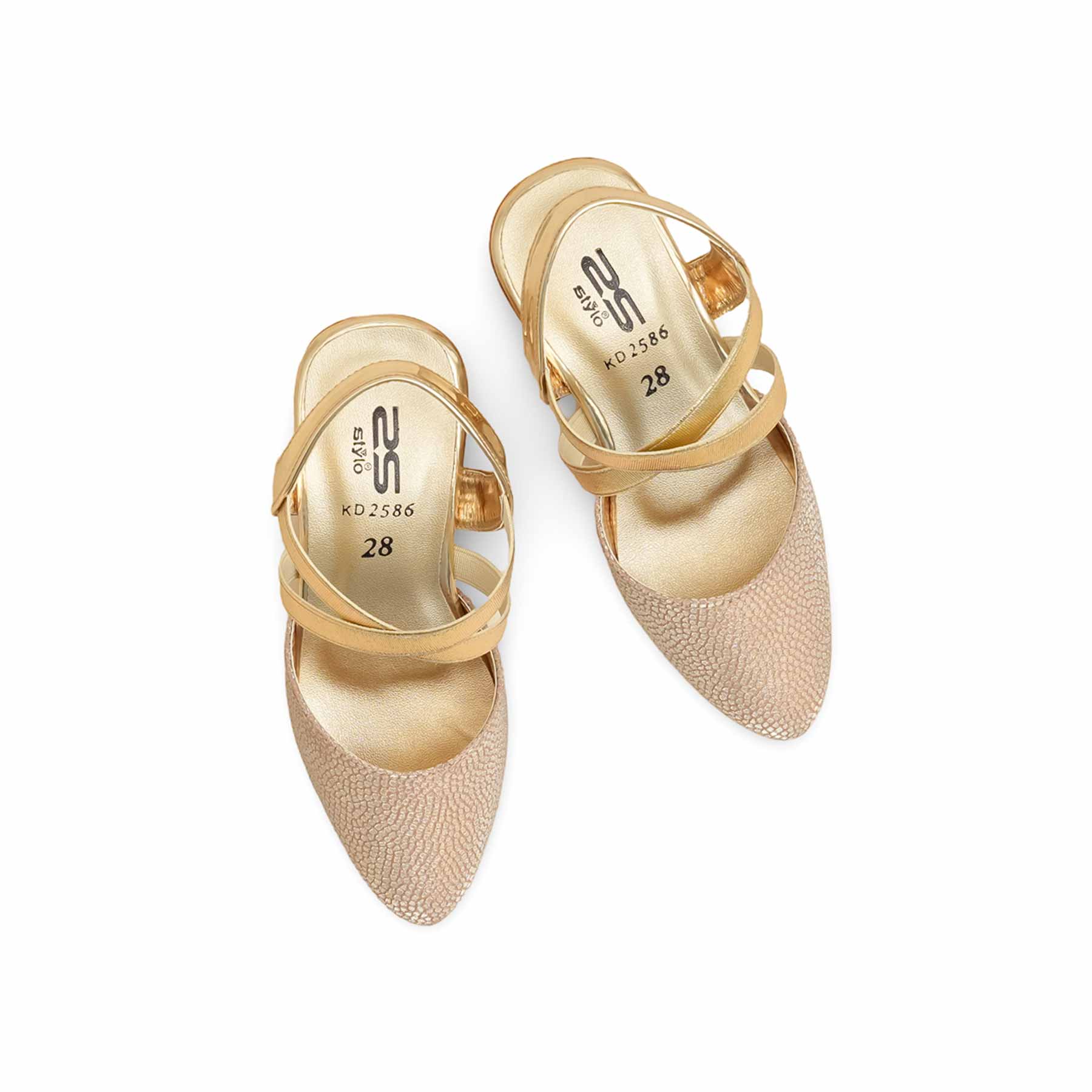 Girls Golden Fancy Pumps KD2586 - Image 5