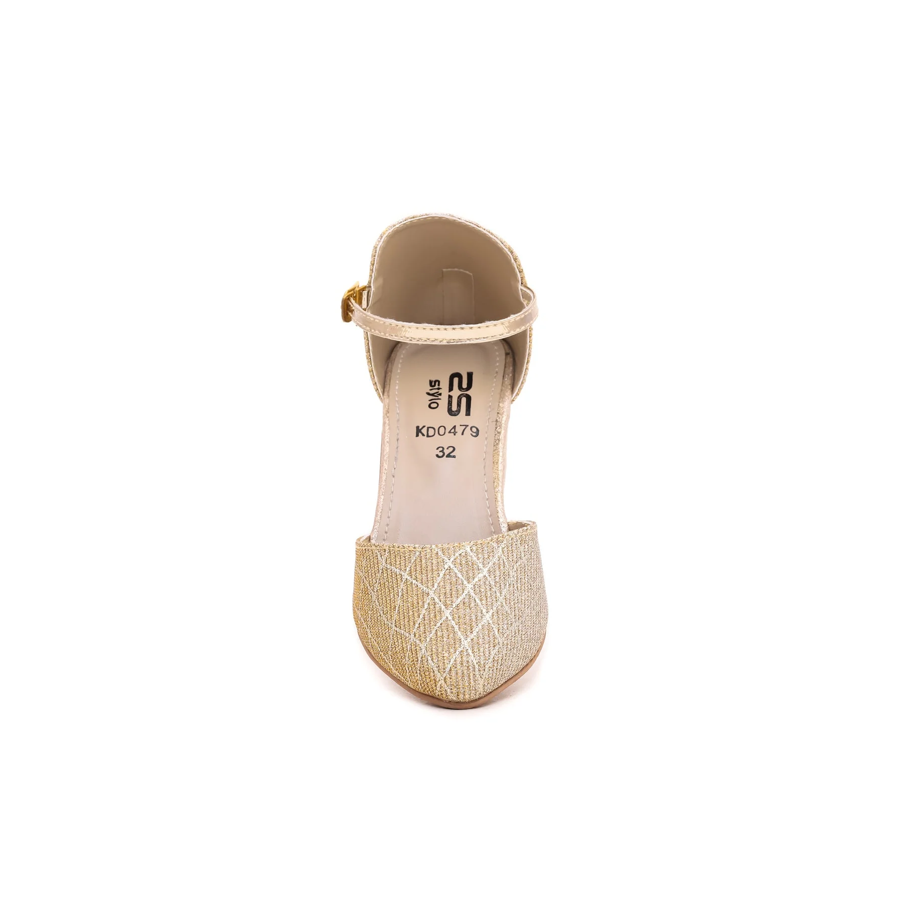 Girls Golden Fancy Pumps KD0479 - Image 3