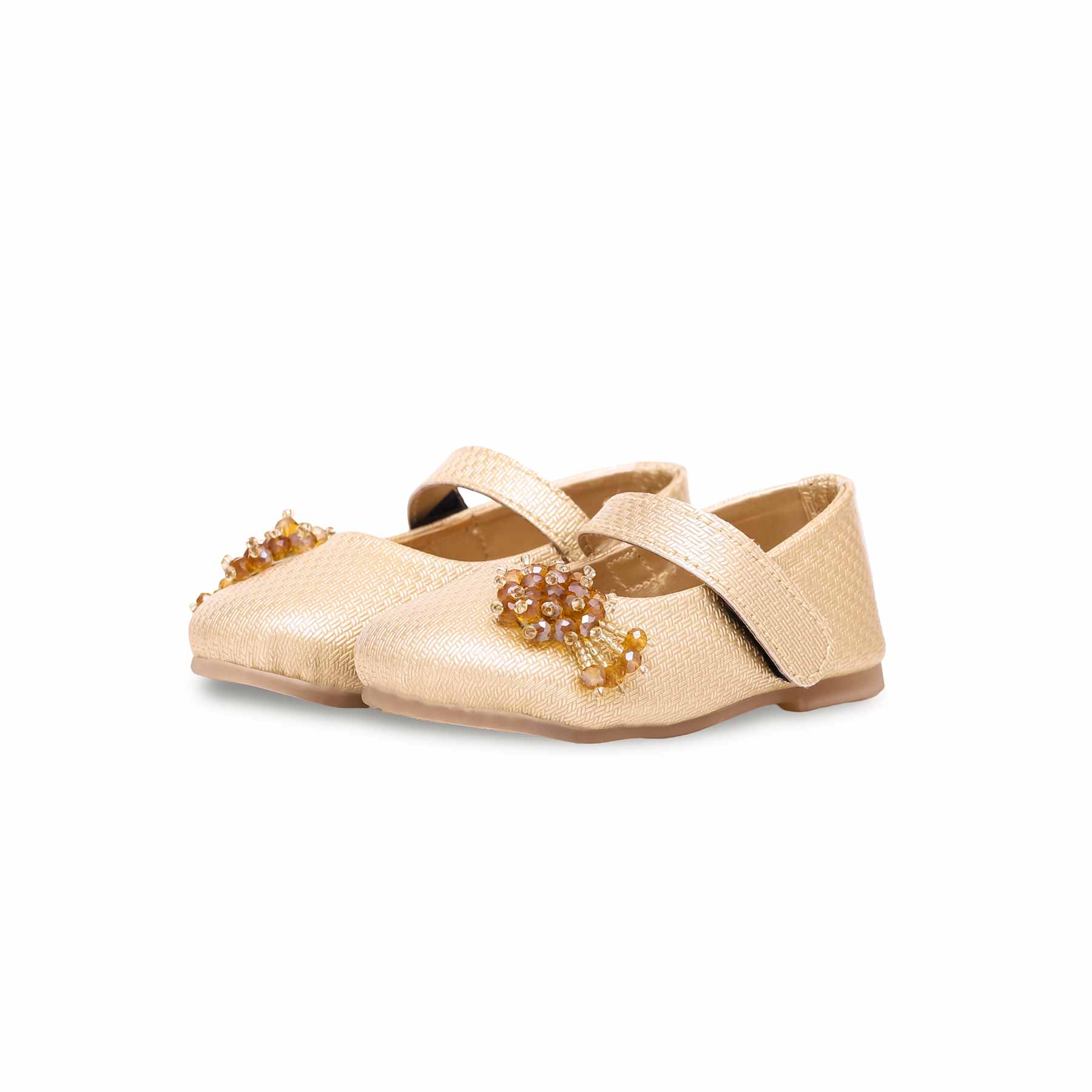 Girls Golden Fancy Pumps KD0900 - Image 3